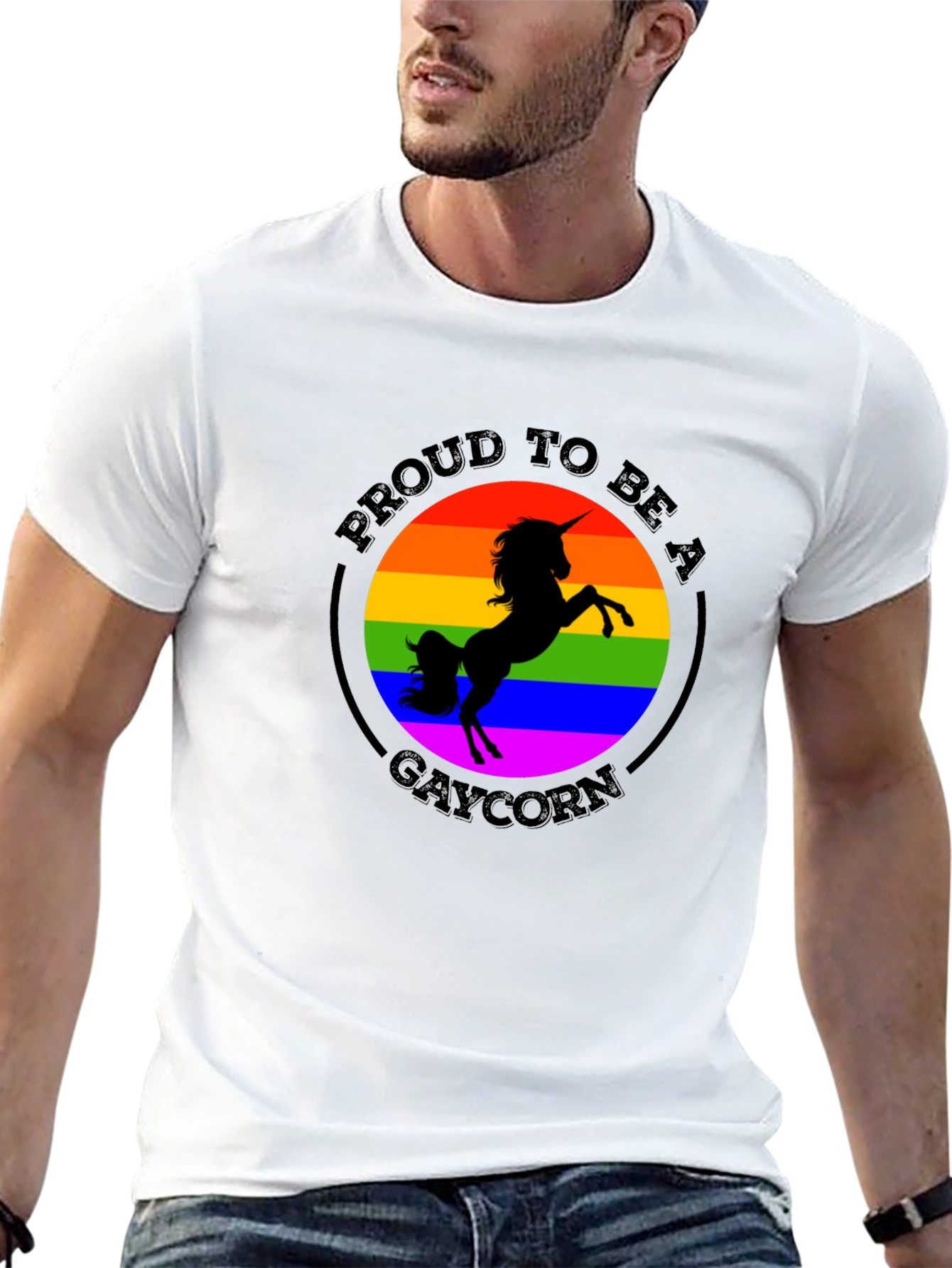 Gaycorn Pride T-Shirt - Rainbow Unicorn Tee - 13