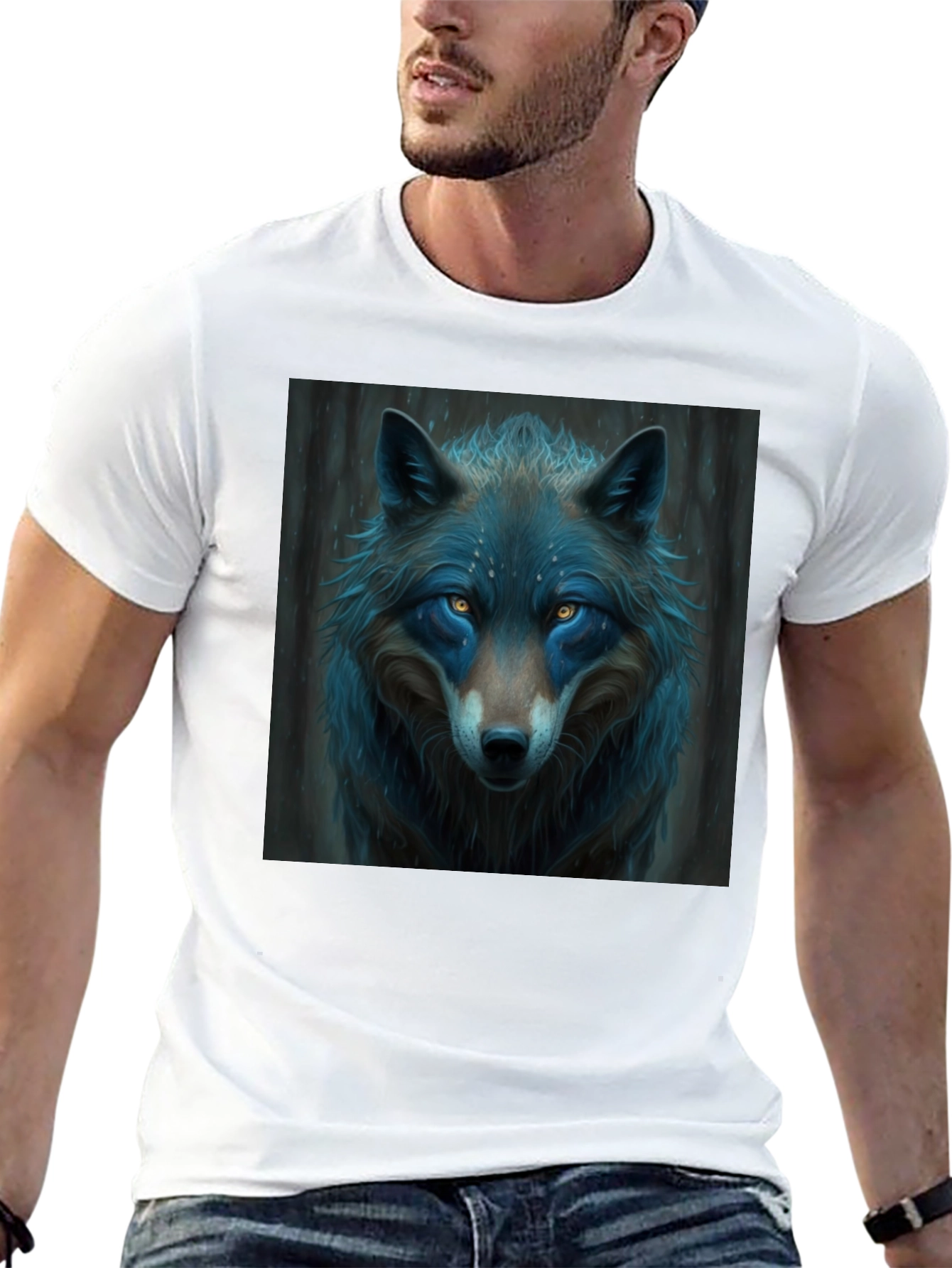 Black Wolf Graphic T-Shirt - Cool Animal Design view 13