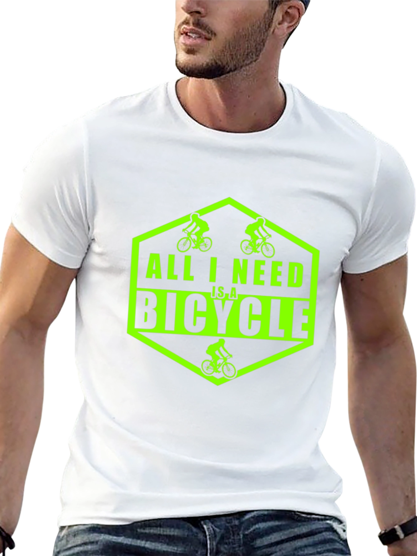 Black All I Need Is A Bicycle Graphic T-Shirt view 13