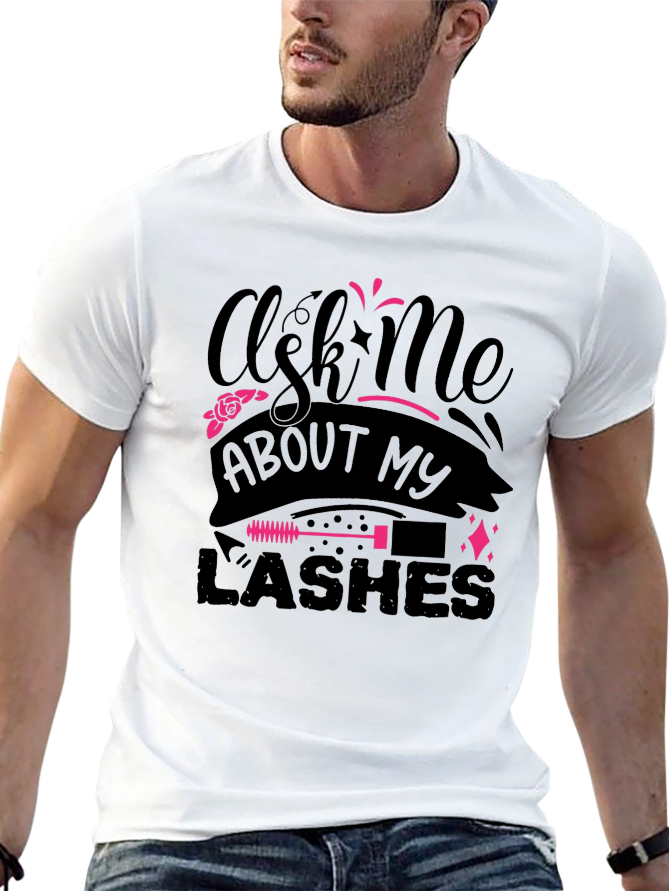 Black Ask Me About My Lashes Graphic Tee view 13
