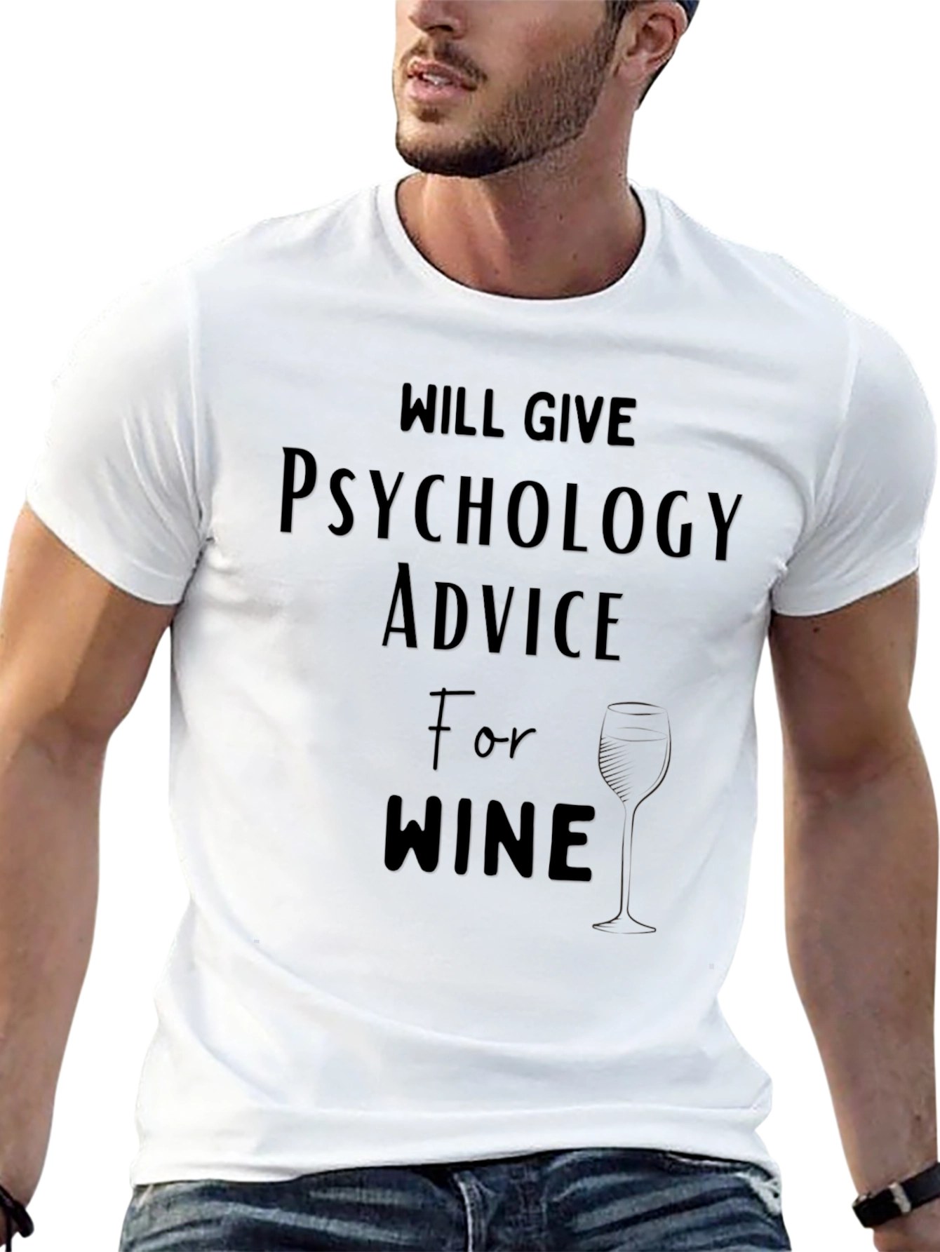 Black Psychology Advice For Wine Graphic T-Shirt view 13