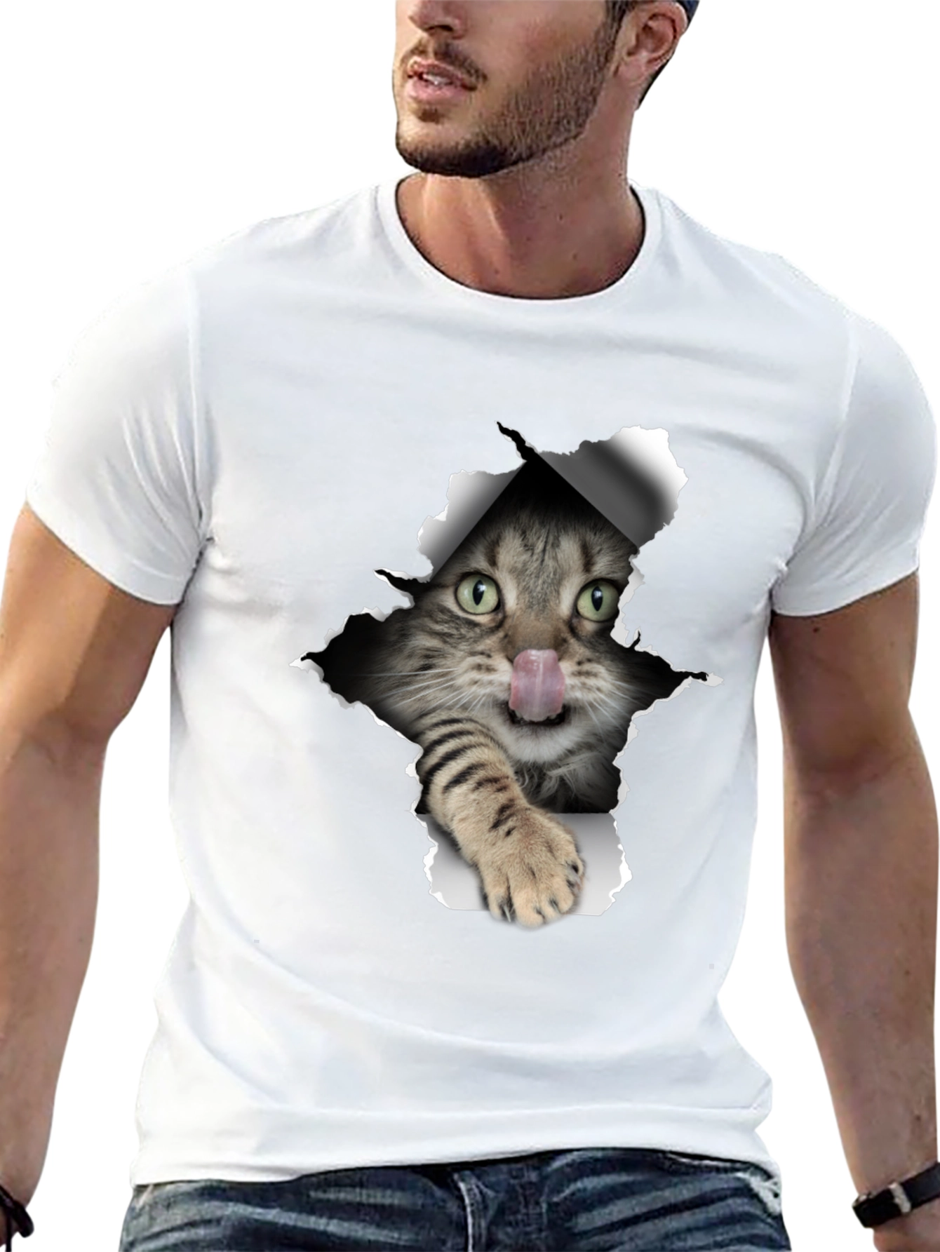 Black Cat Graphic Black T-Shirt view 13