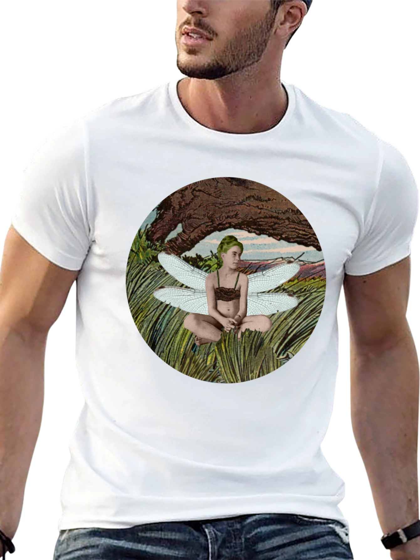 Black Fairy Wings Graphic T-Shirt - Black view 13