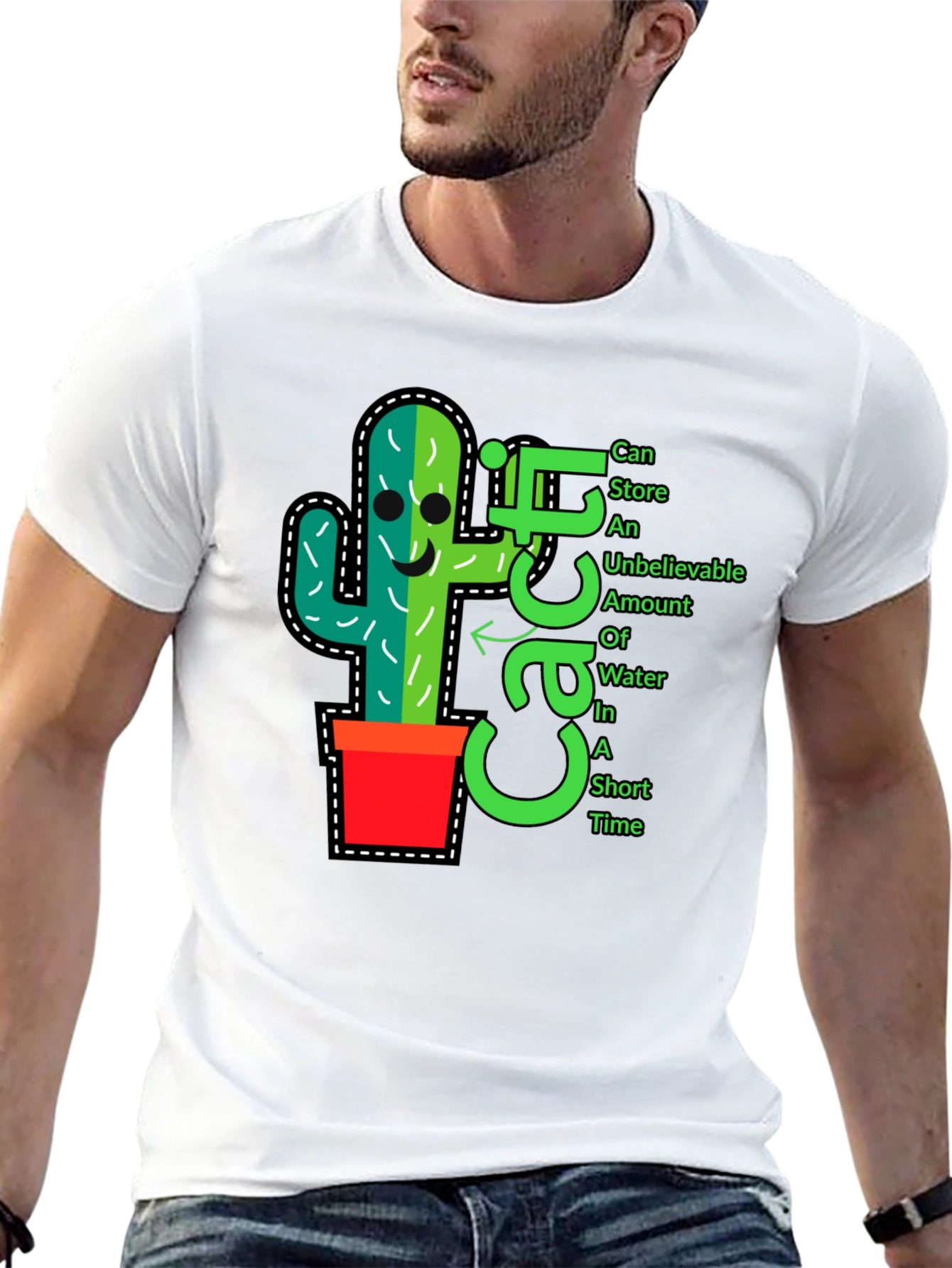 Black Cactus T-Shirt: Fun, Unique Plant Graphic Tee view 13