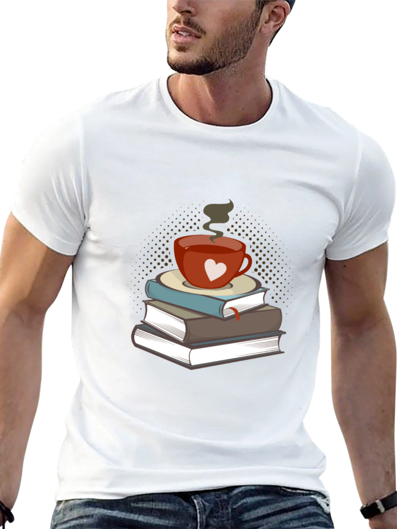 Black Book Lover's Tee: Coffee & Books Design view 13
