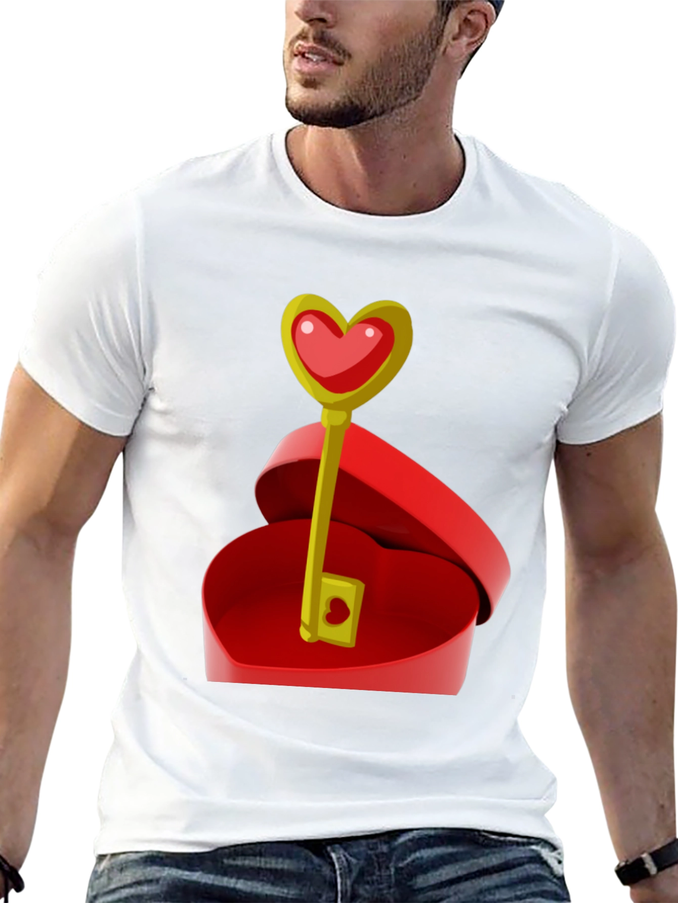 Black Heart Key Graphic Tee - Unlock Your Love! view 13