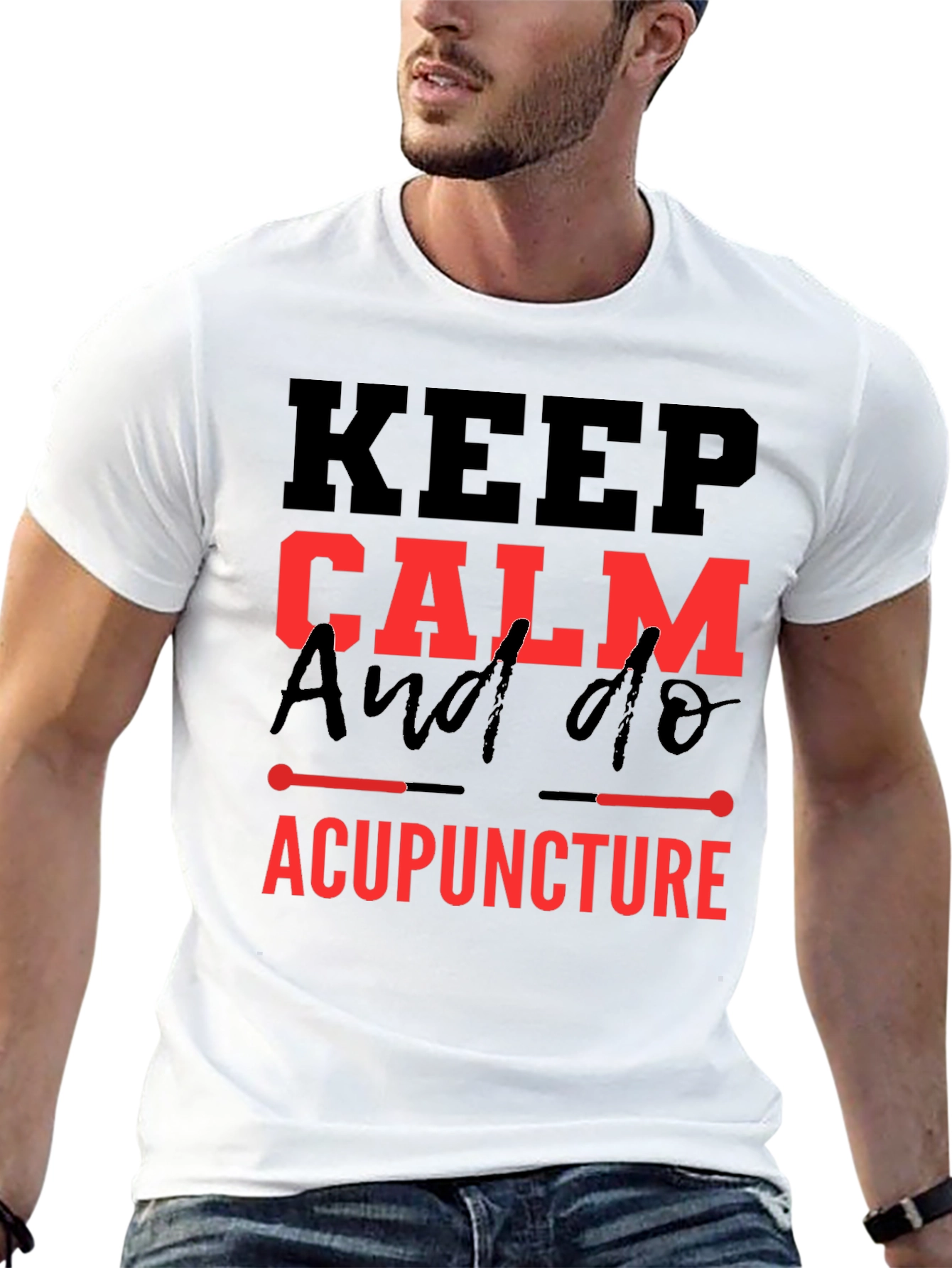 Black Keep Calm & Do Acupuncture T-Shirt view 13