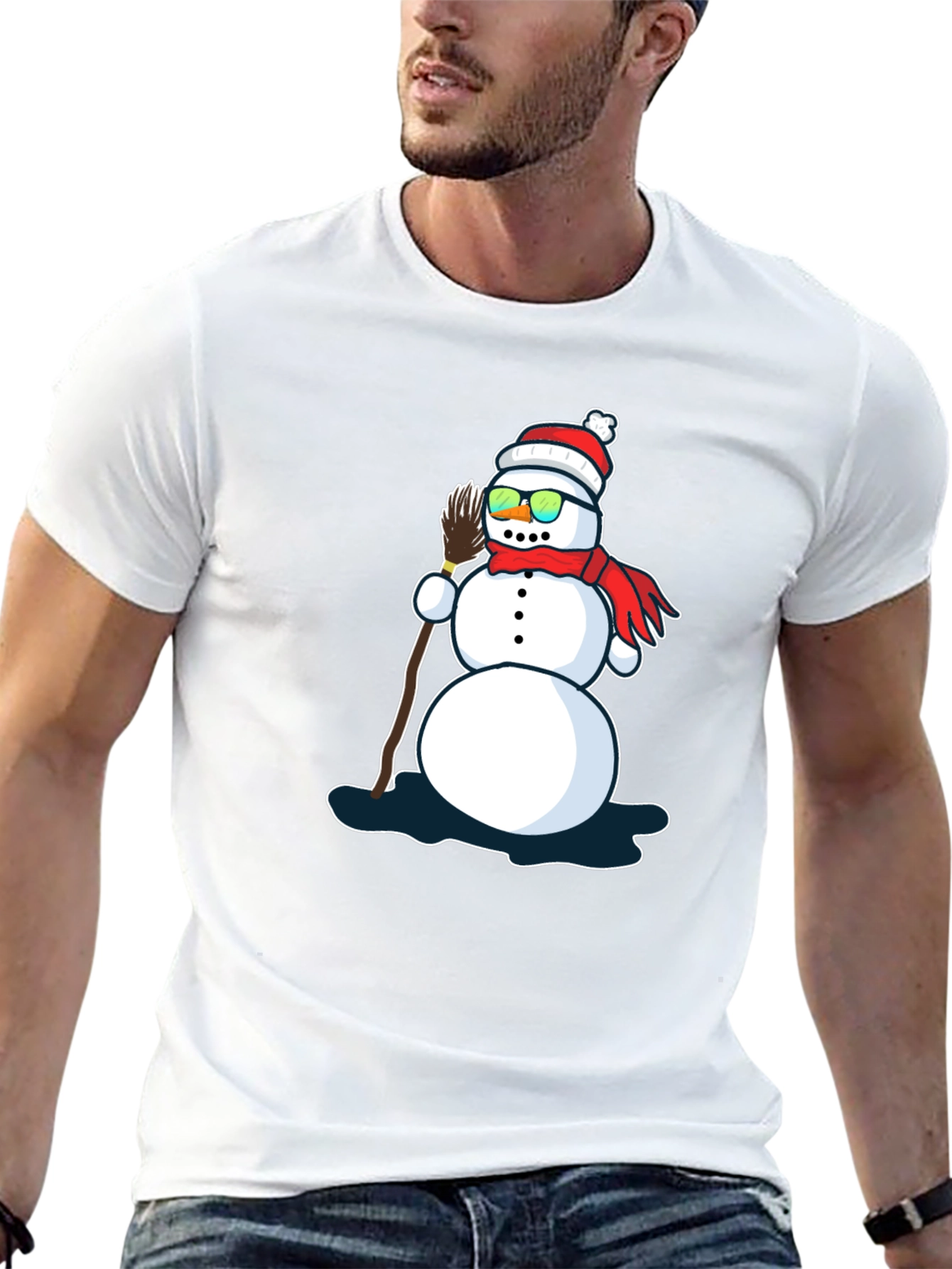 Black Cool Snowman T-Shirt view 13