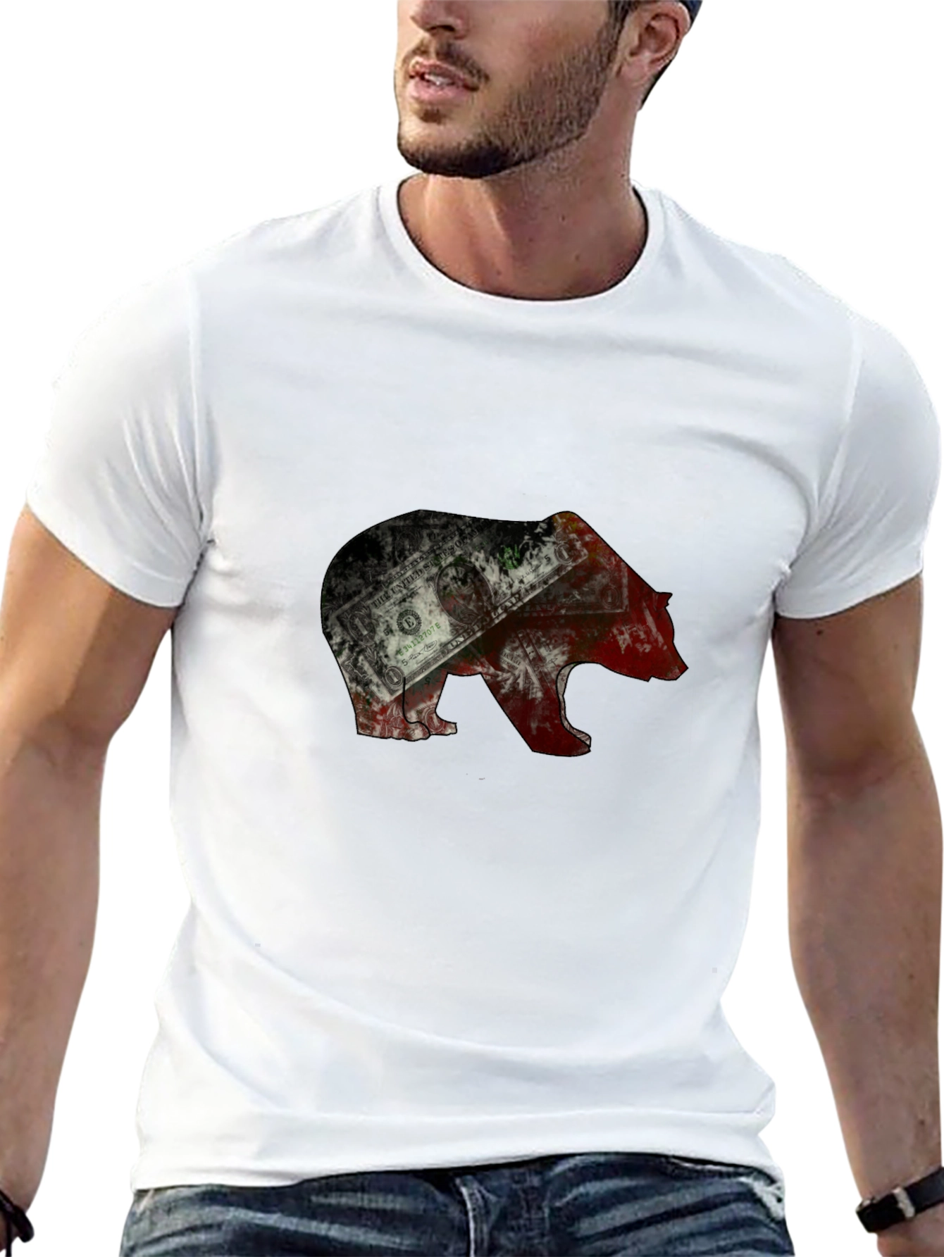 Black Bear Graphic Men's T-Shirt - Black view 13