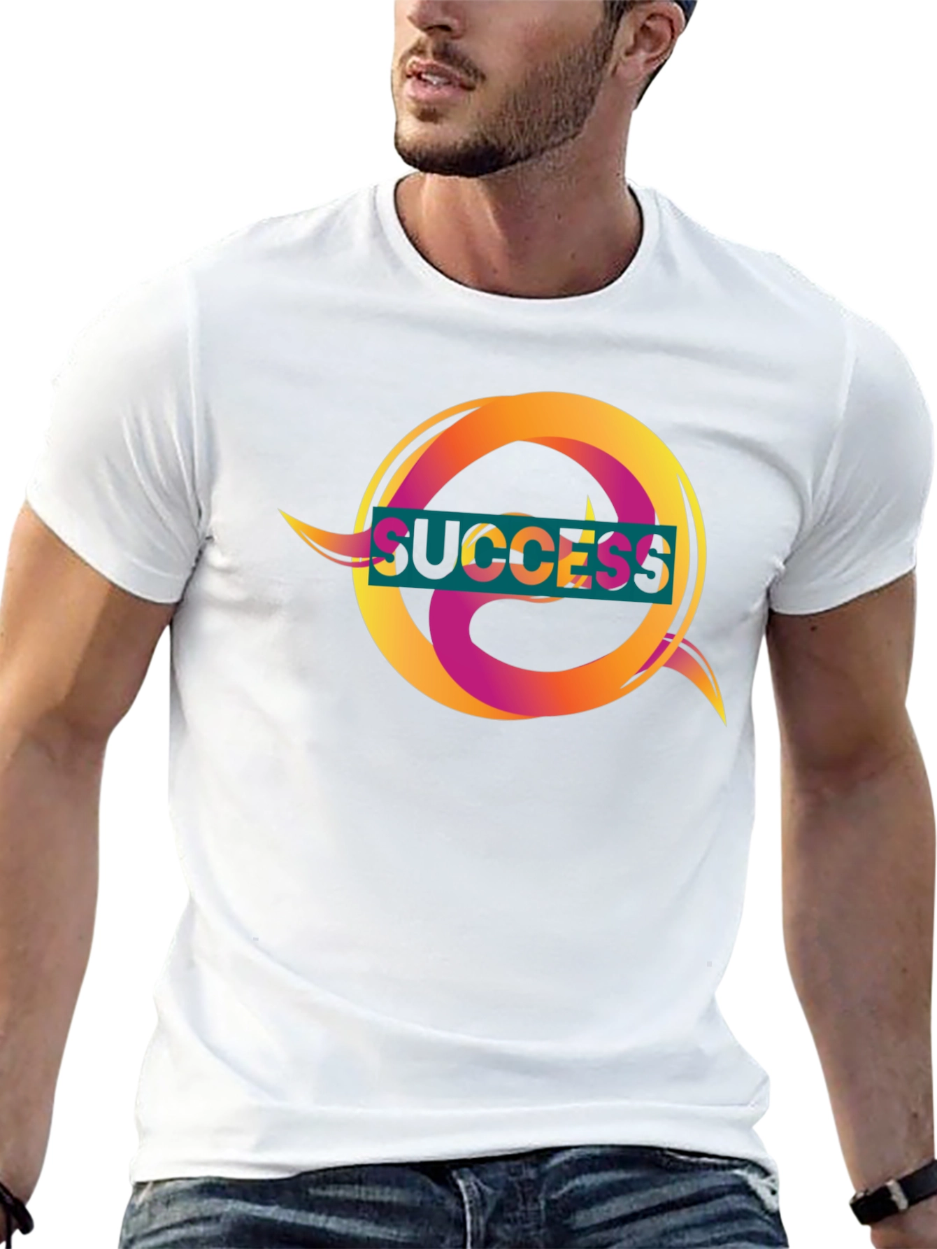 Black Success Graphic Tee - Stylish Men's Black T-Shirt view 13