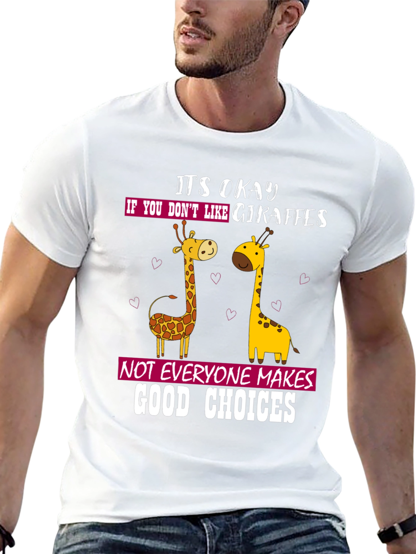 Black Giraffe Lover Humor Tee - Funny Animal T-Shirt view 13