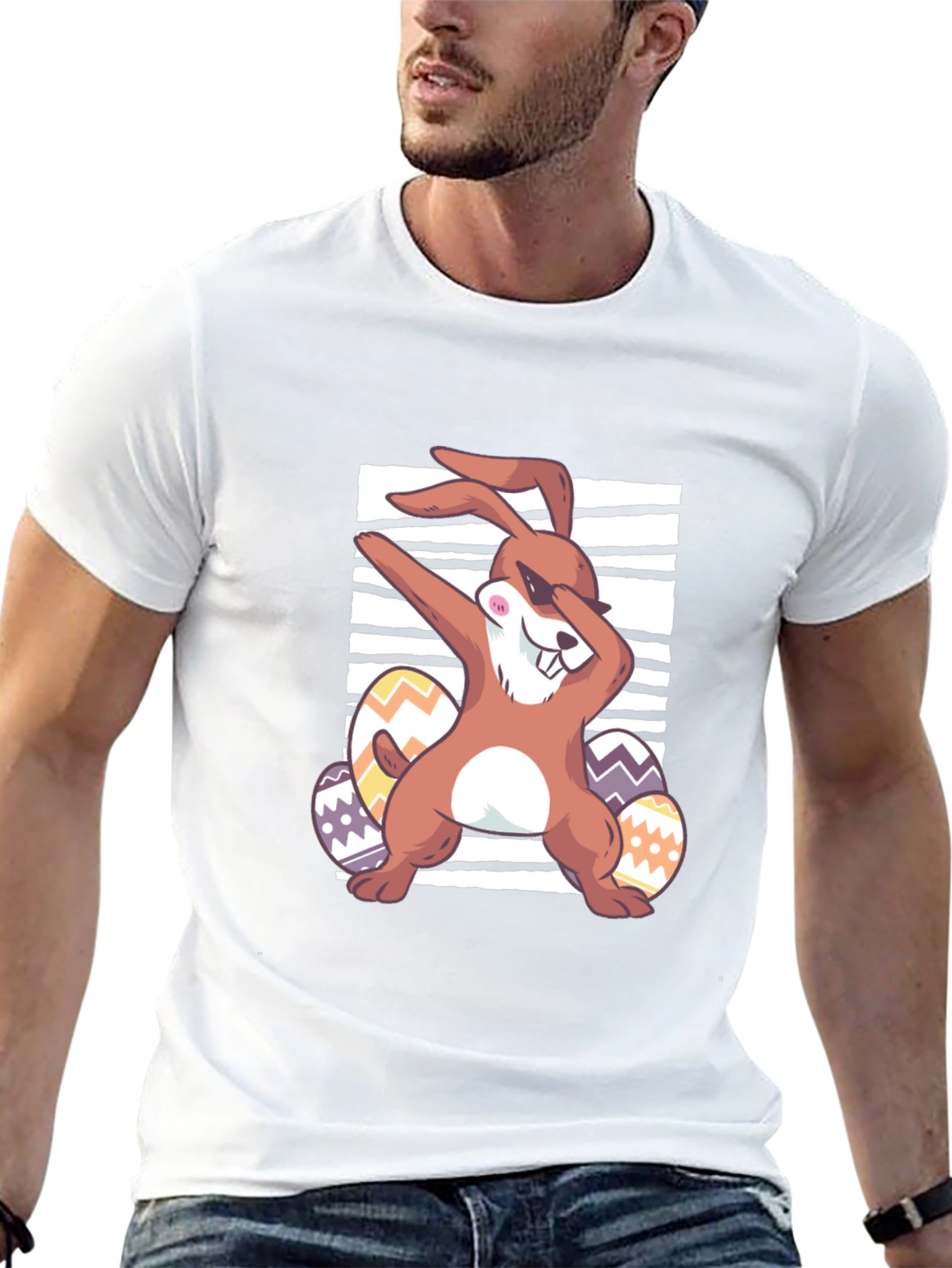 Black Easter Bunny Dabbing T-Shirt view 13