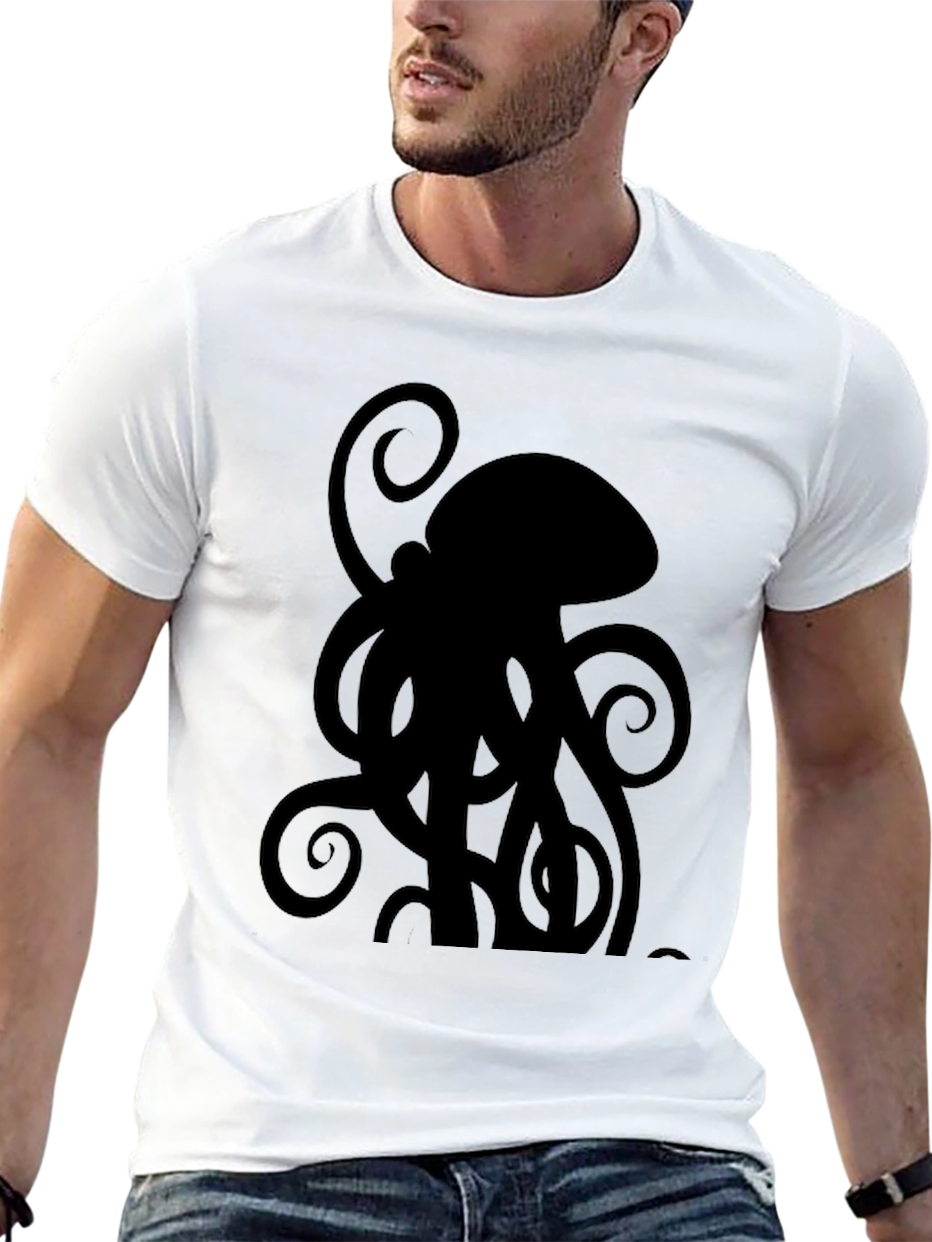 Black Black Octopus Graphic Tee view 13