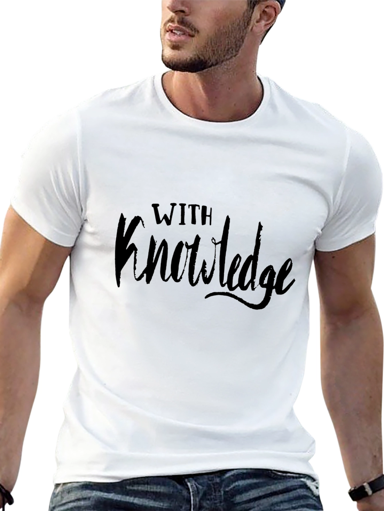 Black With Knowledge Graphic T-Shirt - Black view 13
