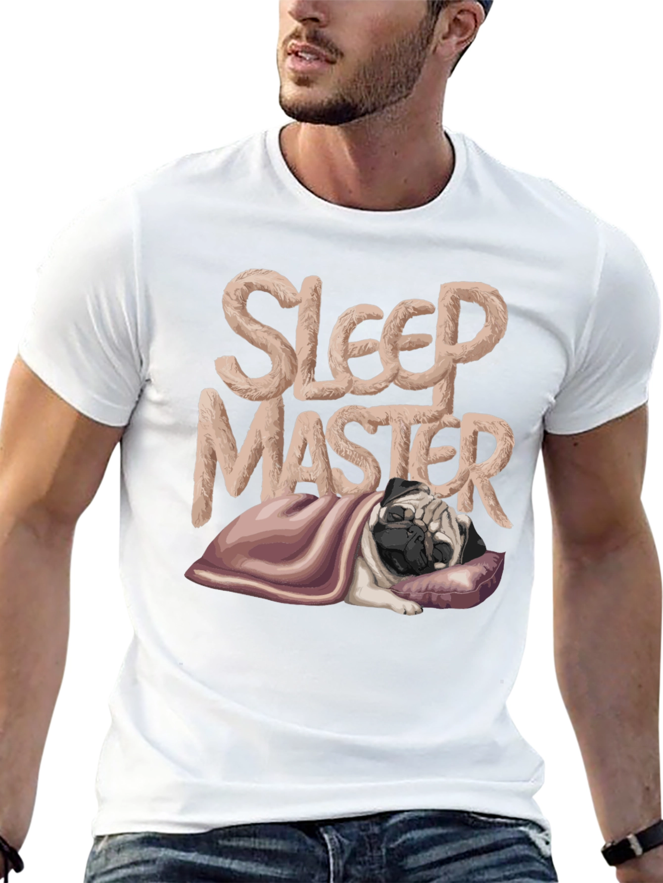 Black Sleep Master Pug T-Shirt - Comfy and Stylish view 13