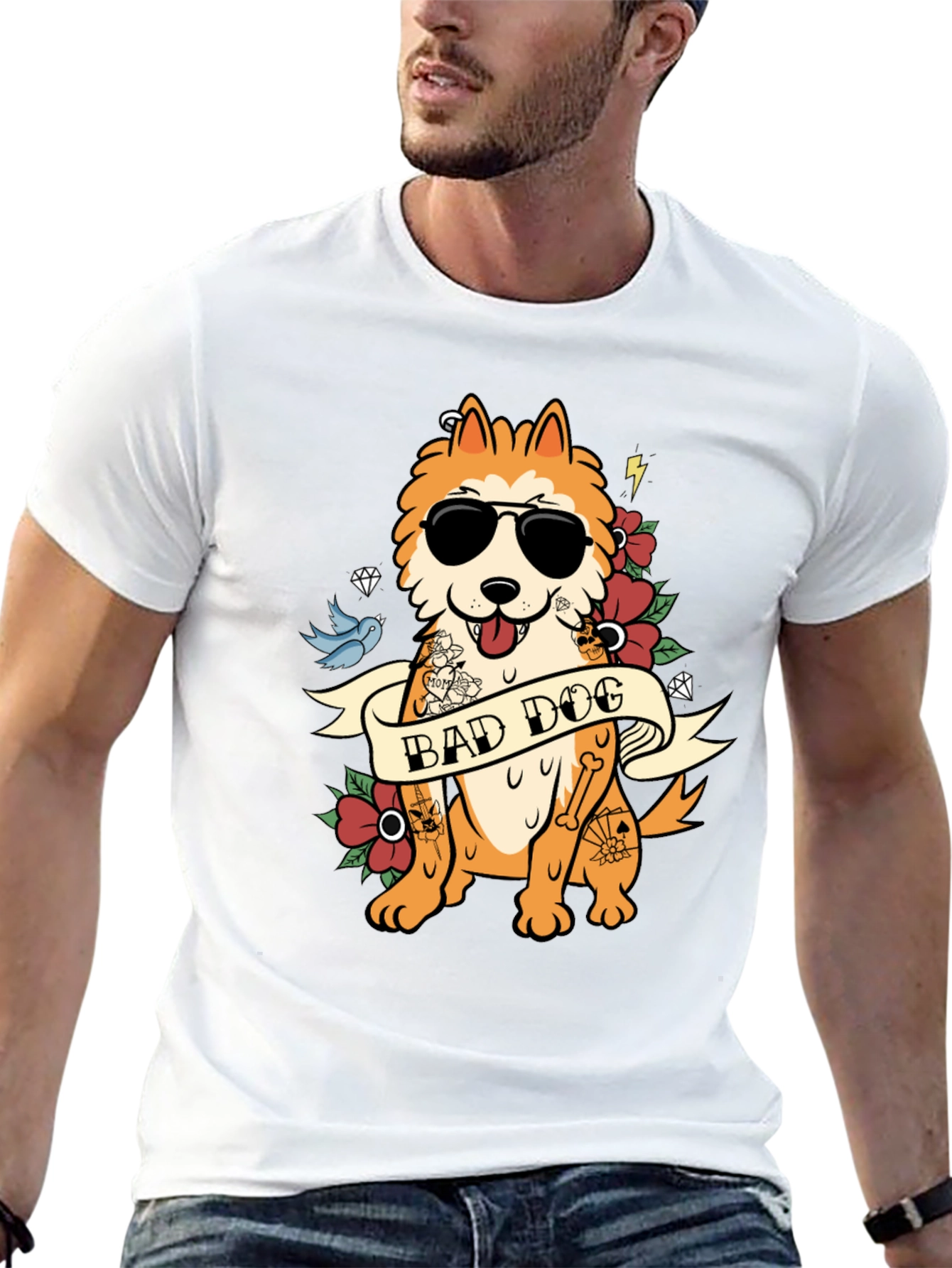 Bad Dog Tattoo T-Shirt: Cool Canine Style - 13