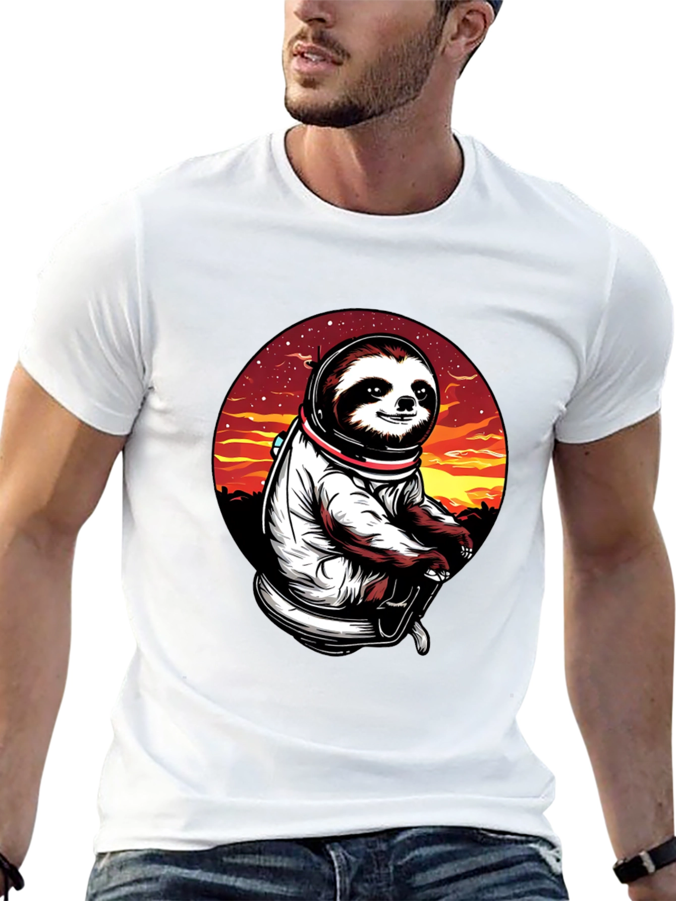 Black Sloth Astronaut T-Shirt - Space Explorer Tee view 13