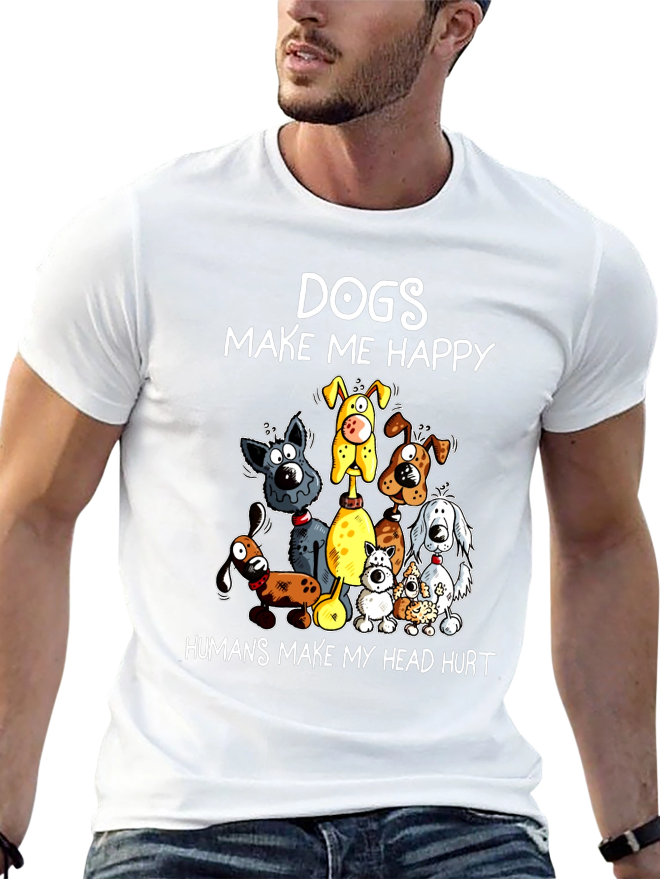 Black Dogs Make Me Happy Graphic T-Shirt view 13