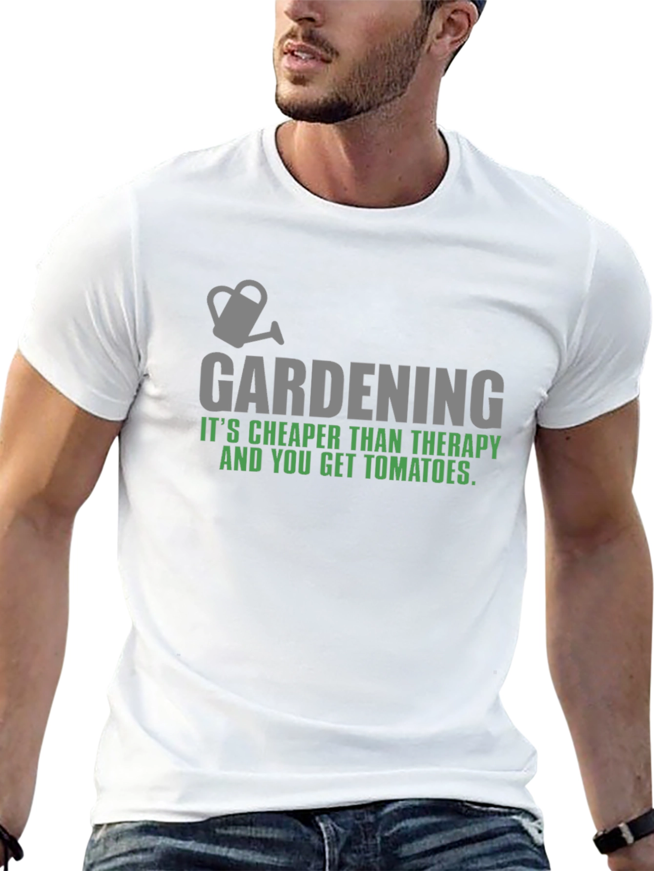 Black Gardening Therapy Tomato T-Shirt view 13