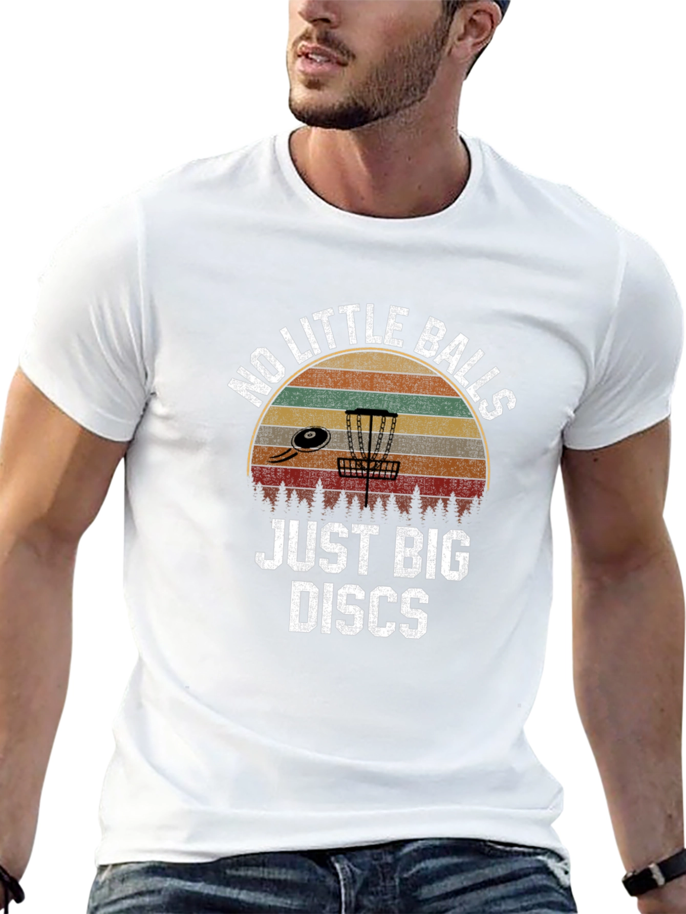 Black No Little Balls Just Big Discs Funny Disc Golf T-Shirt view 13