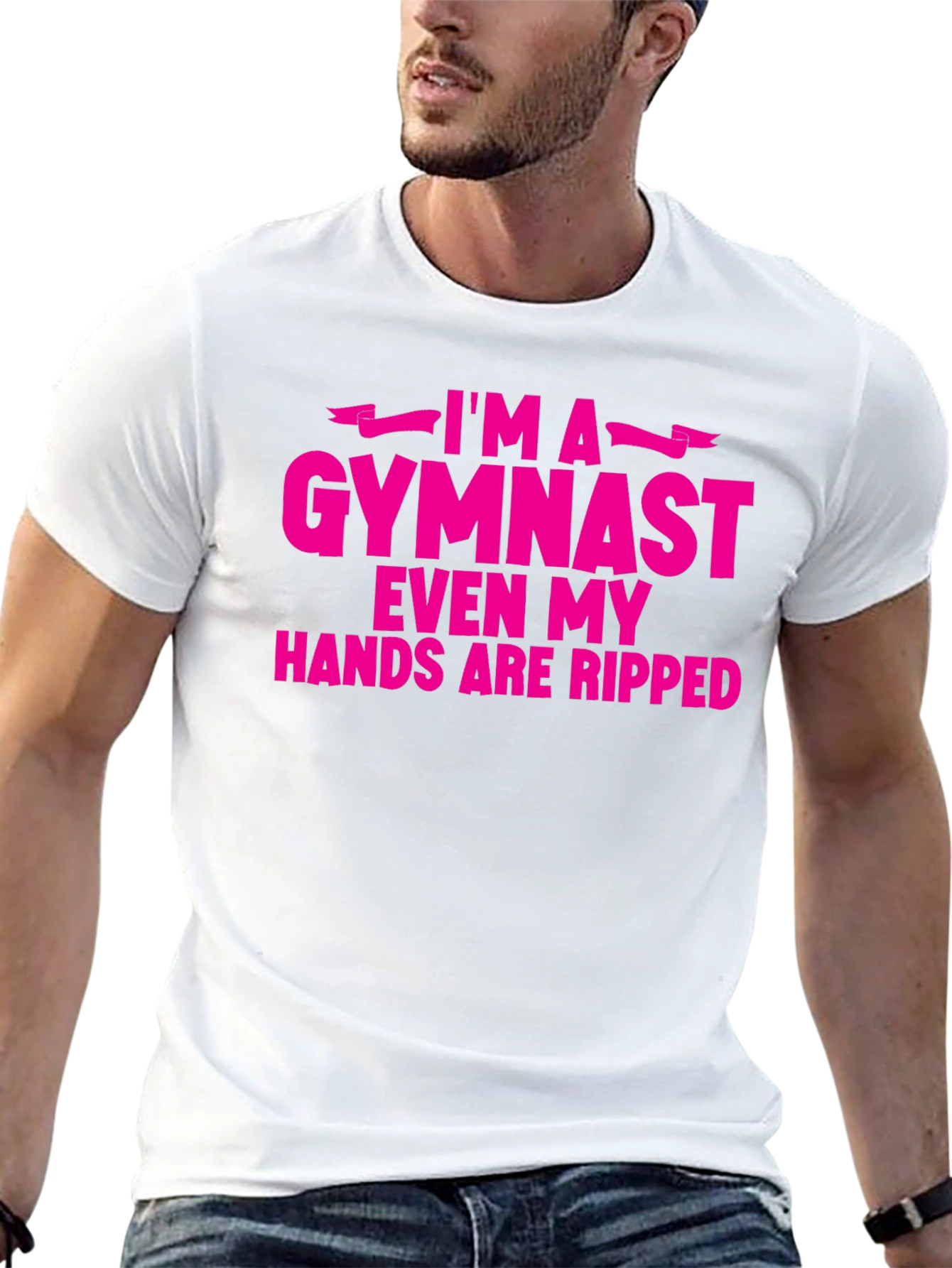 Black I'm A Gymnast Funny Ripped Hands T-Shirt view 13