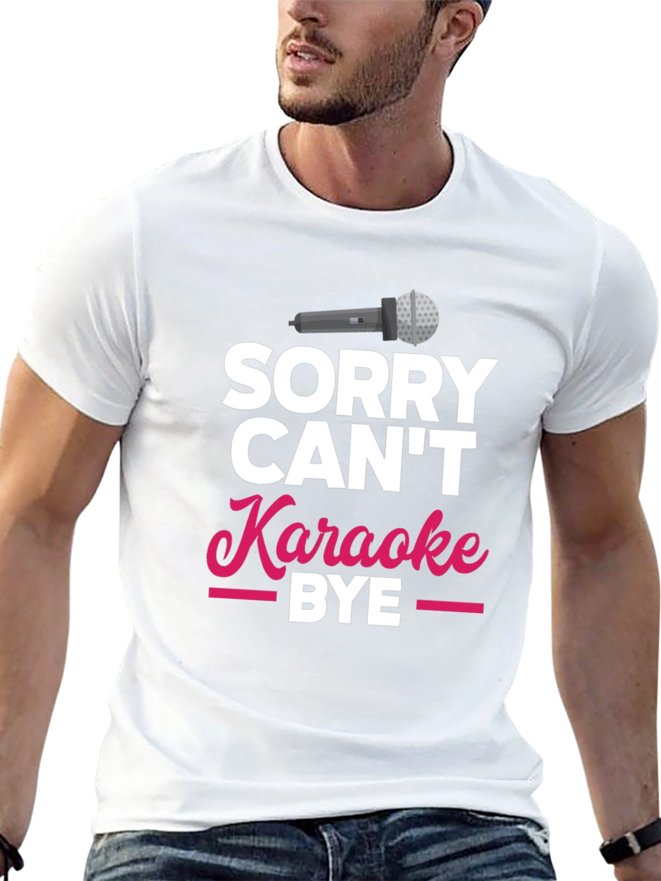 Black Sorry Can't Karaoke Bye T-Shirt view 13