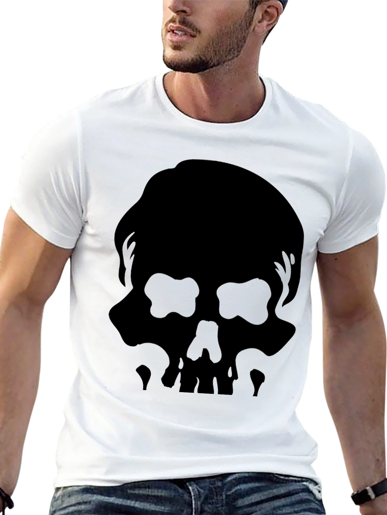 Black Skull Silhouette Graphic Tee - Mens view 13