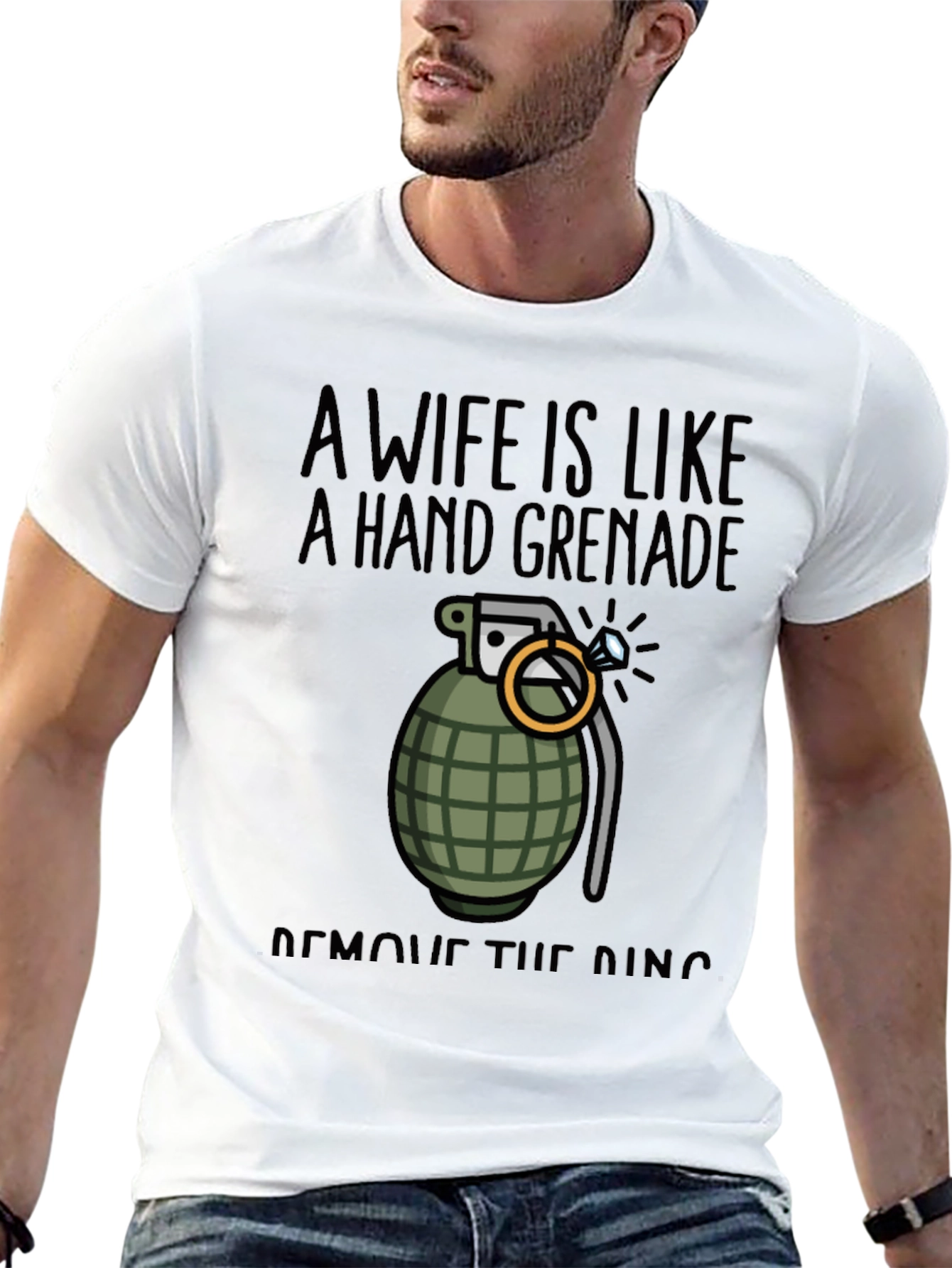 Black Wife Hand Grenade Graphic Tee - Funny T-Shirt view 13