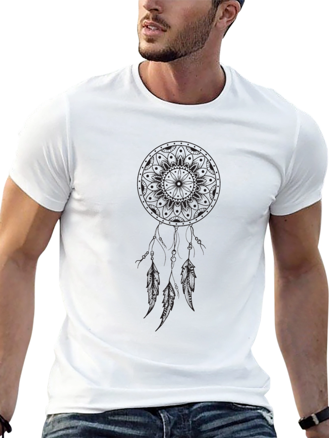 Black Dreamcatcher Graphic Black T-Shirt view 13