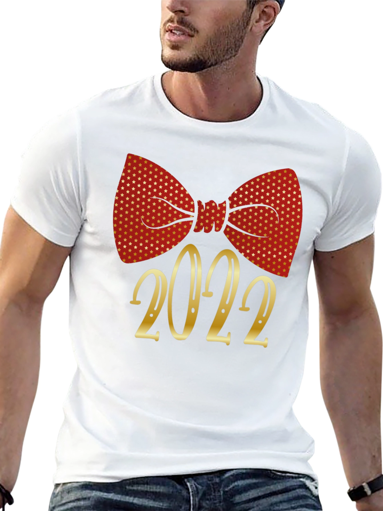 Black Festive 2022 Bow Tie Graphic T-Shirt view 13