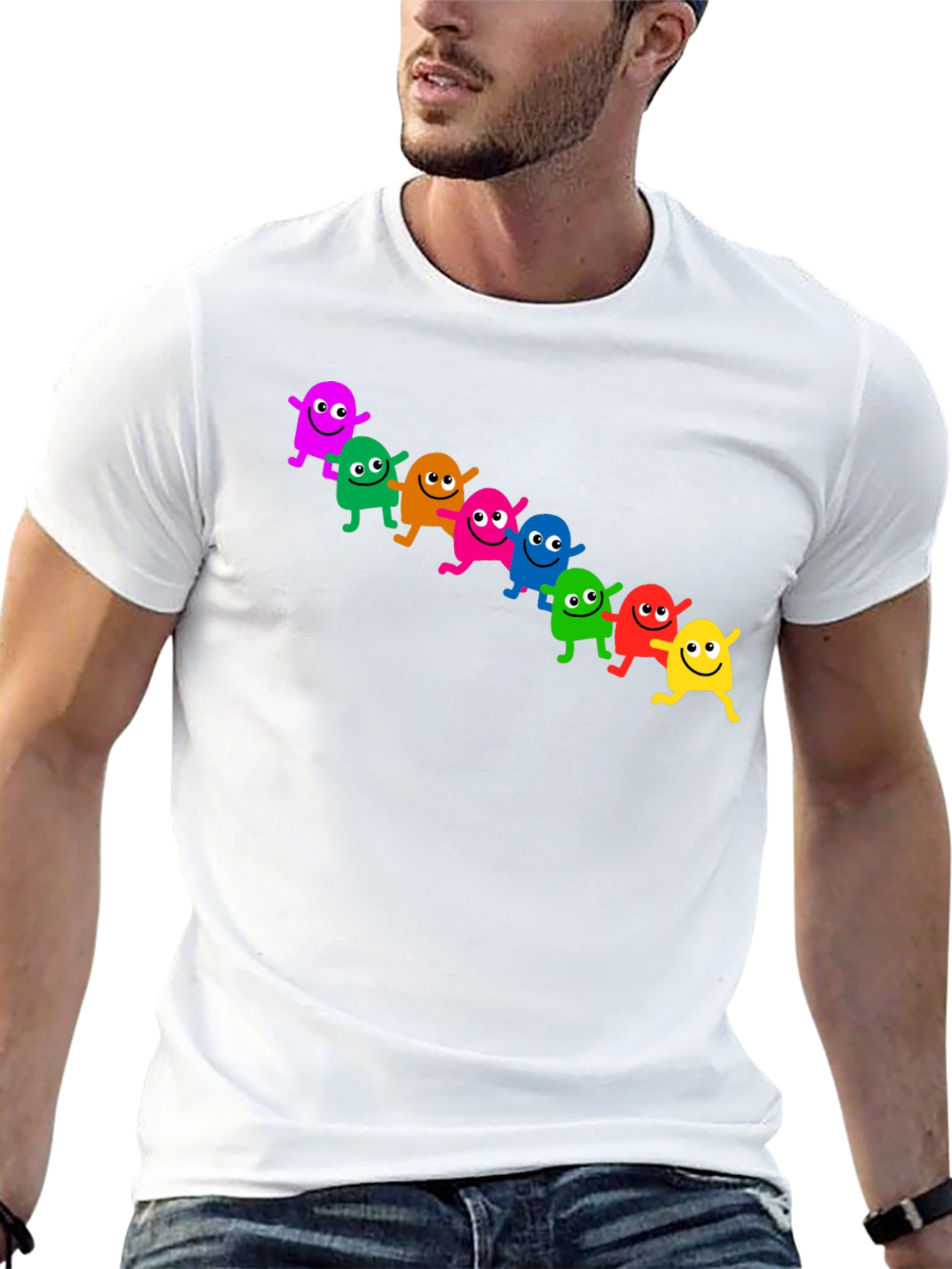 Black Fun & Colorful Cartoon Character Graphic Tee view 13