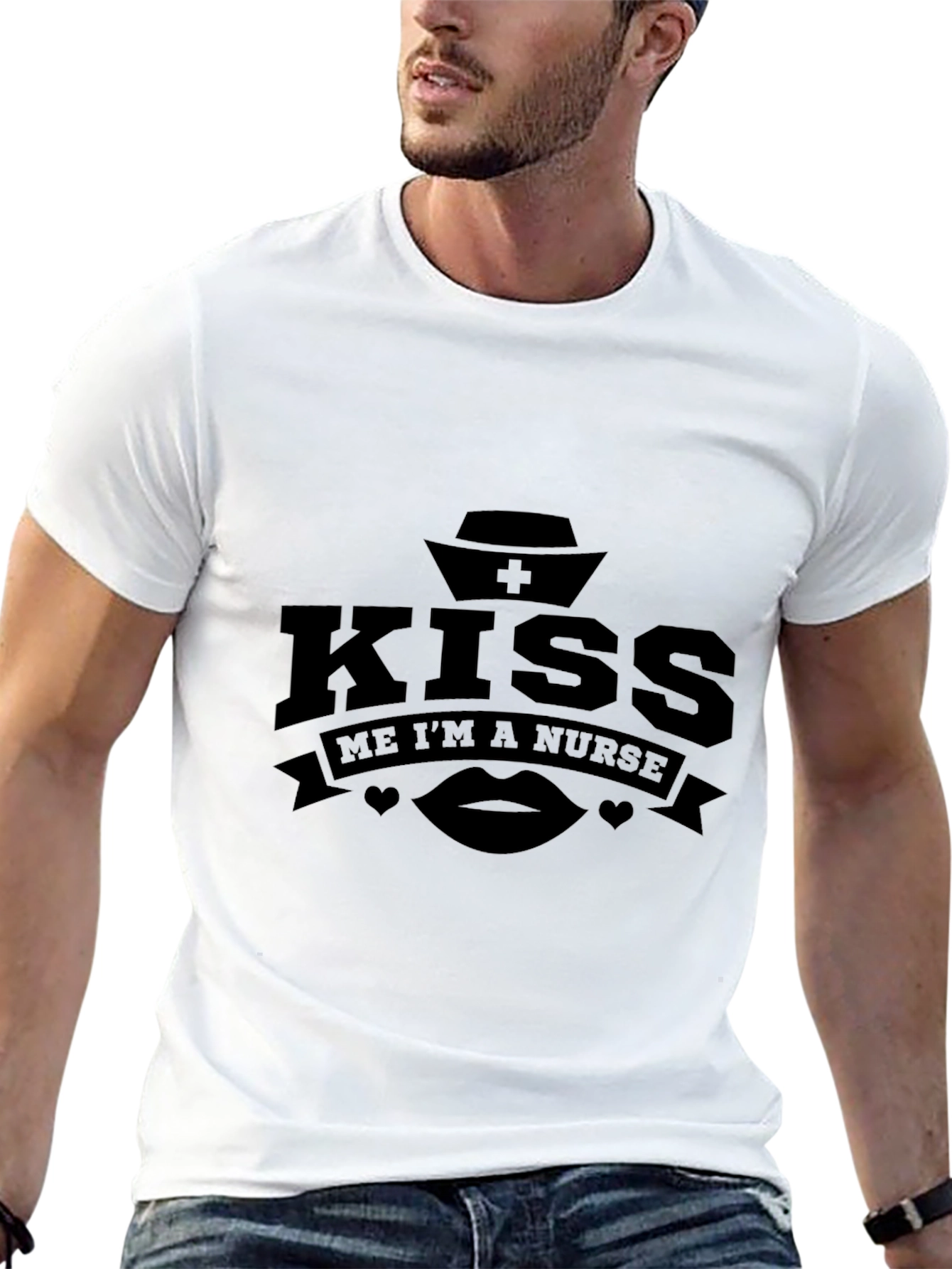 Black Kiss Me I'm A Nurse Graphic Tee view 13
