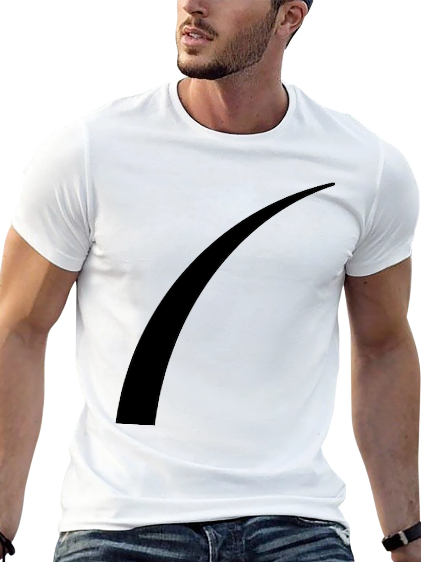 Black Modern Black Tee with Abstract Graphic view 13