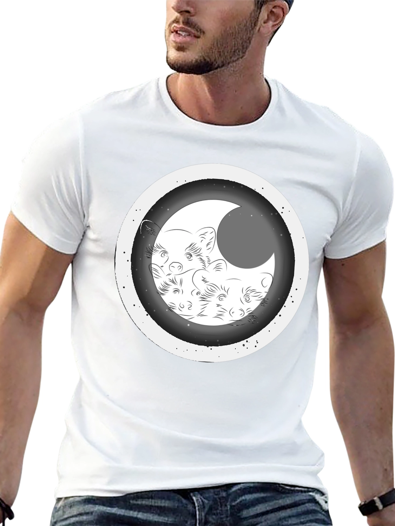 Black Moon Weasel Graphic T-Shirt view 13