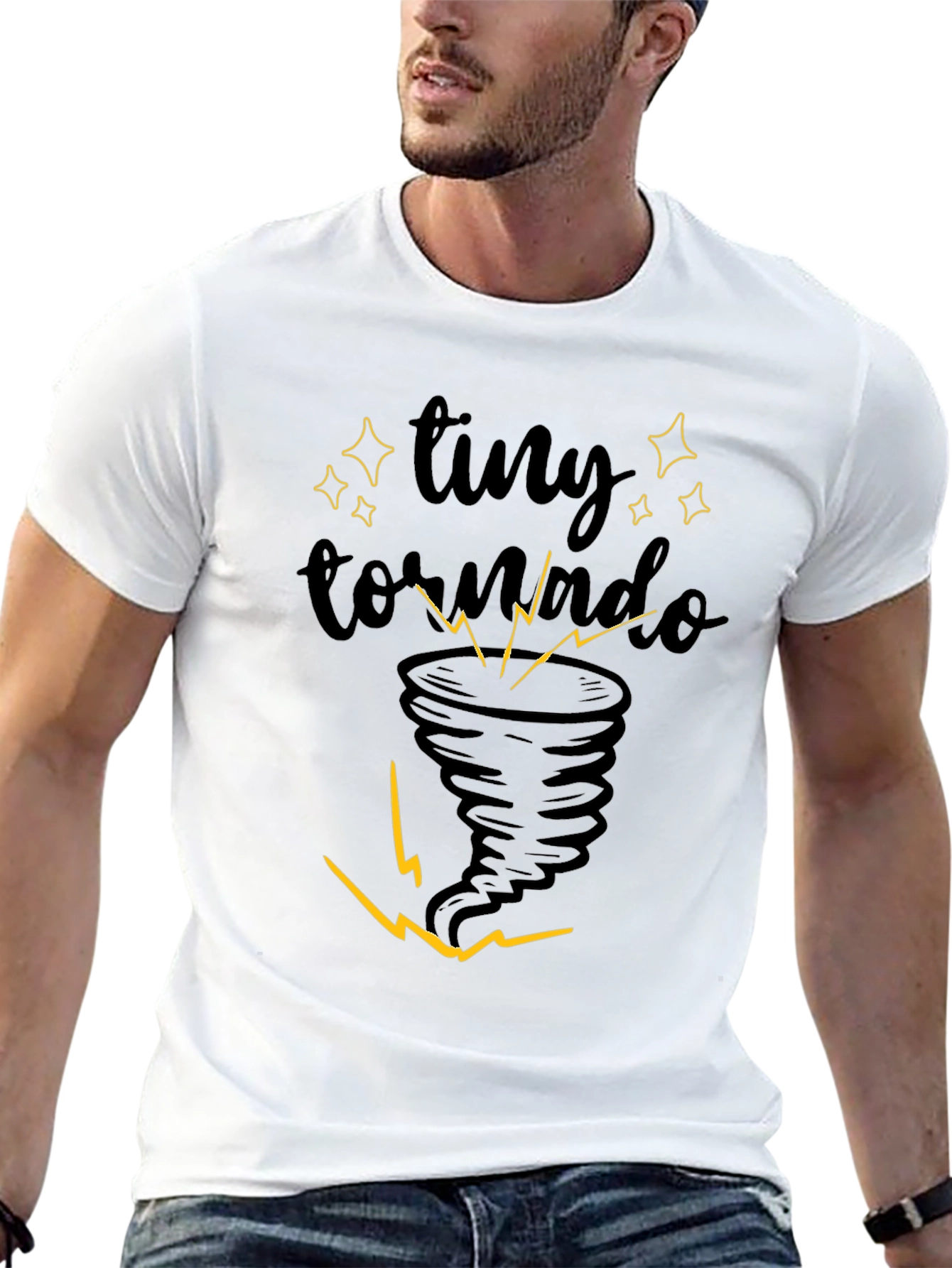 Black Tiny Tornado Graphic Tee - Soft Cotton Comfort view 13