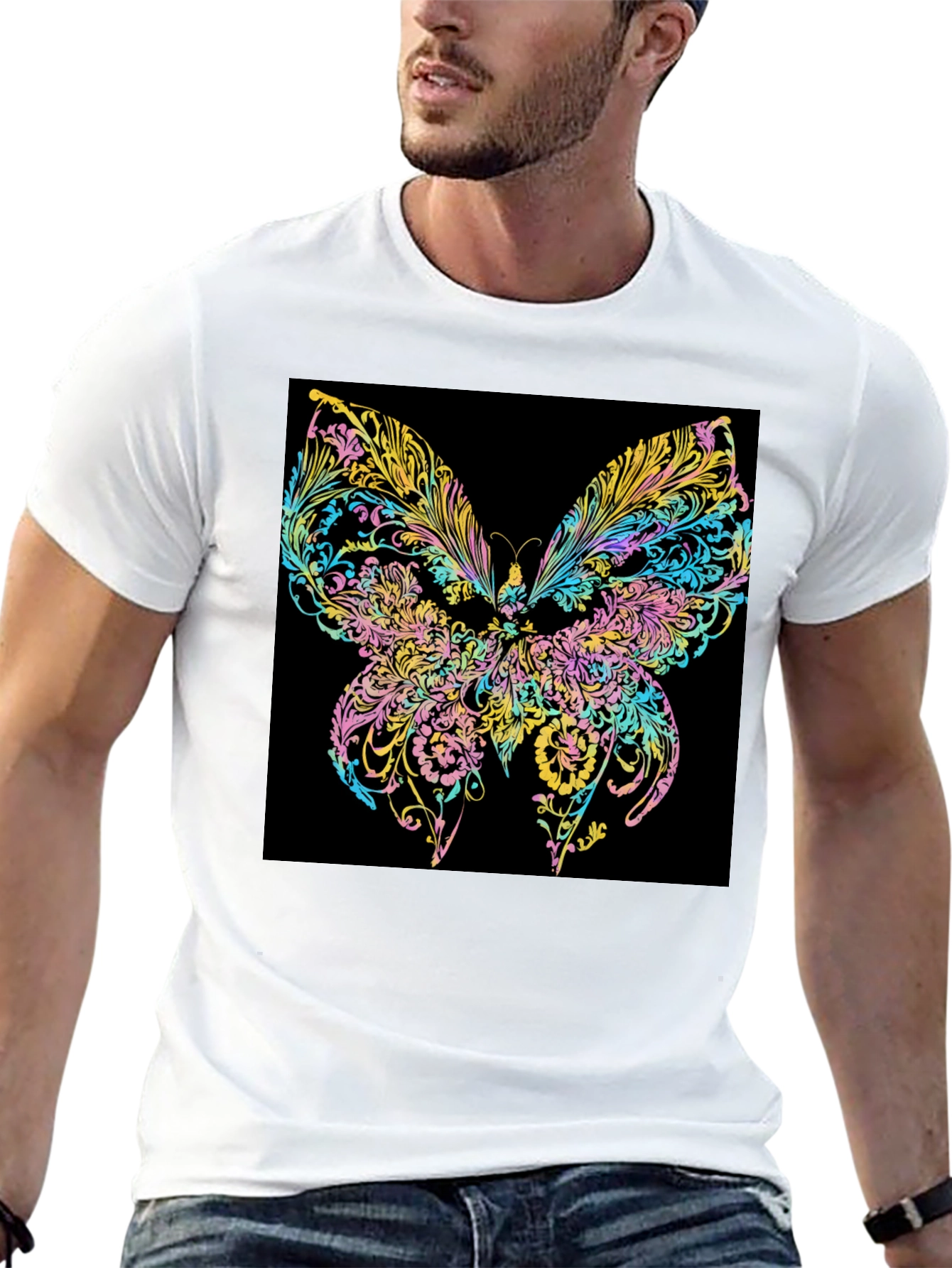 Black Butterfly Art Black T-Shirt view 13