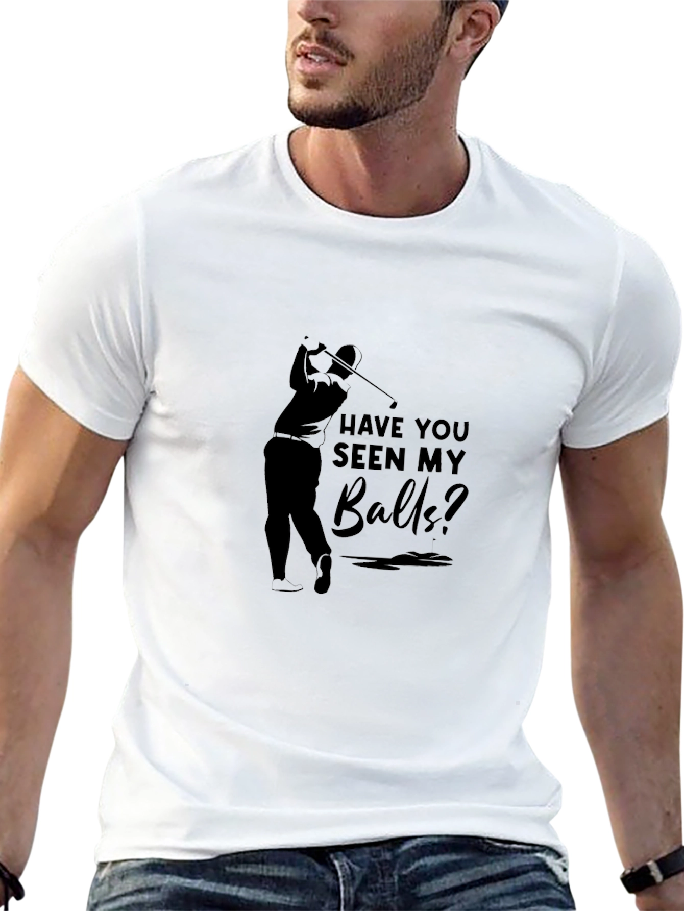Black Golf Balls Humor Graphic Tee view 13