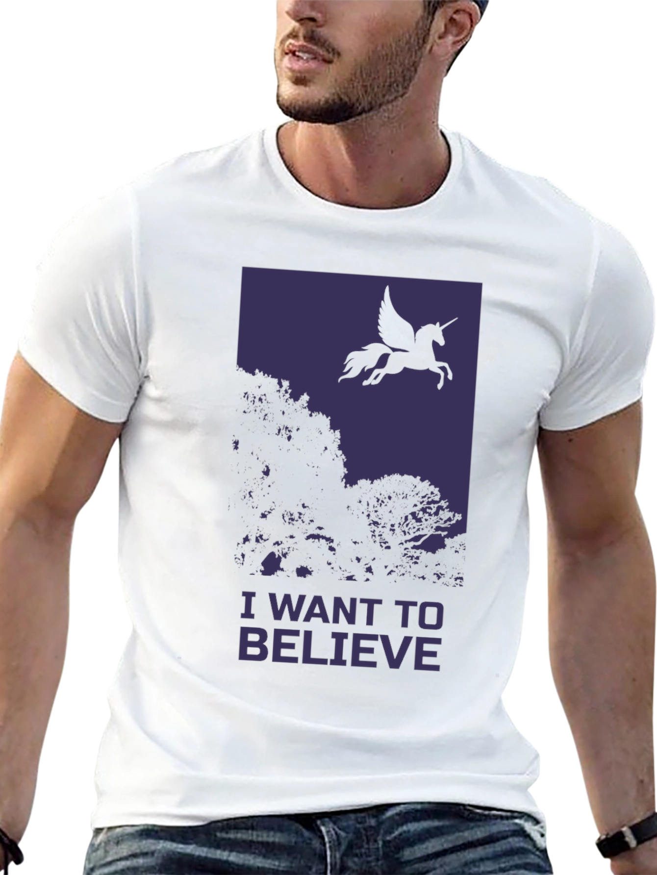 Black Believe Unicorn Tee - Men's Graphic T-Shirt view 13
