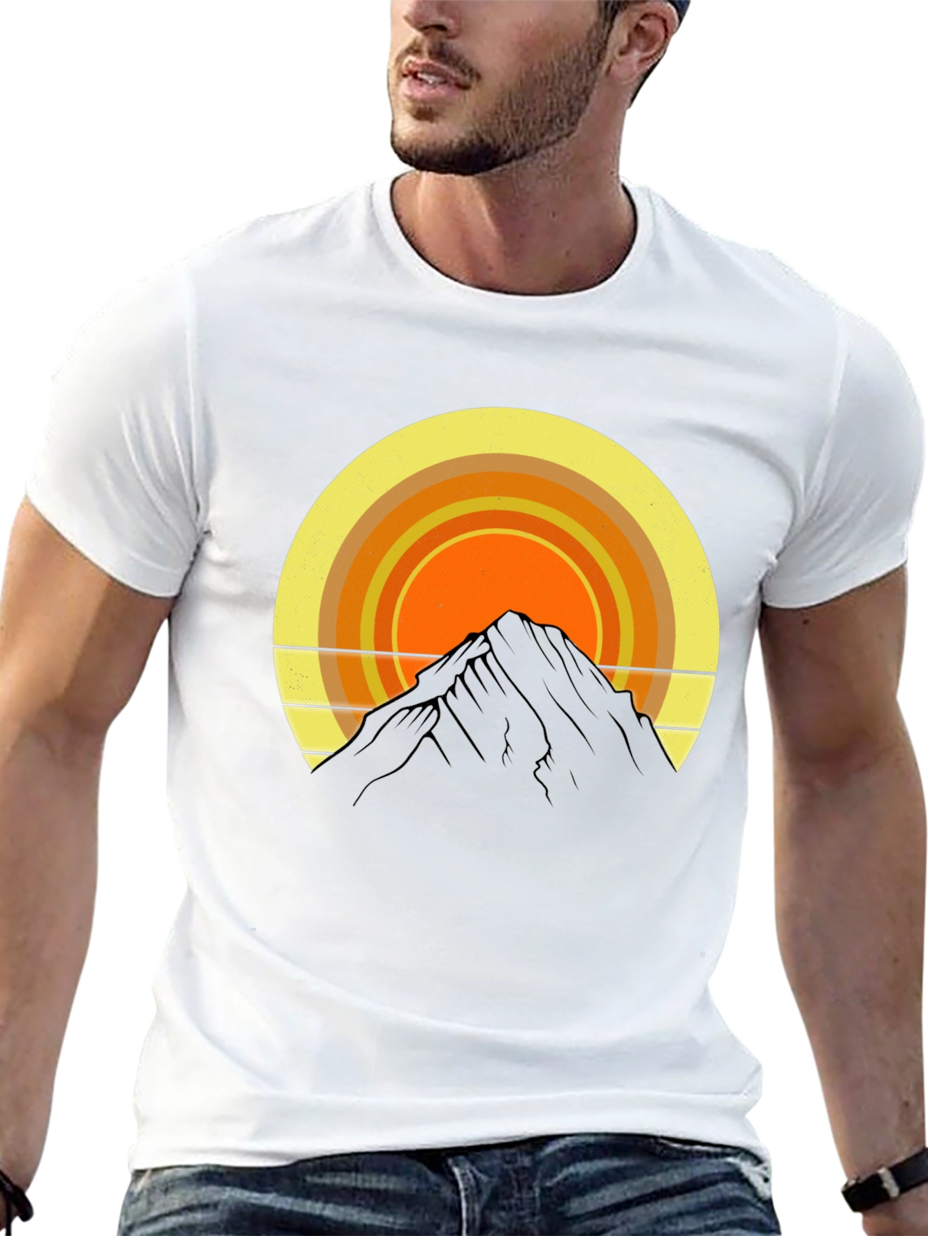 Black Mountain Sunset Graphic Tee - Retro Style view 13