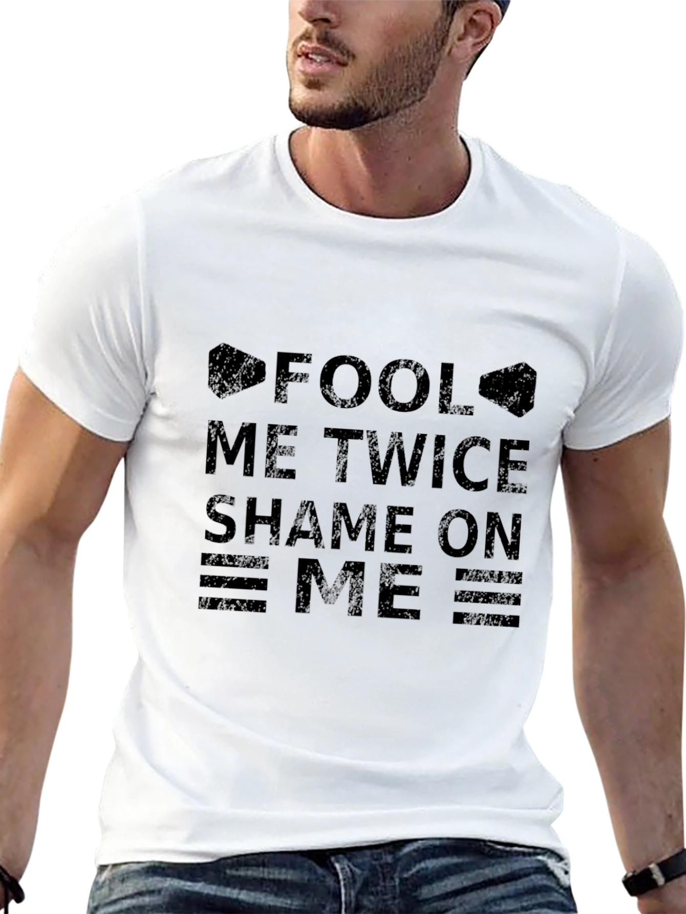 Black Fool Me Twice T-Shirt - Shame On Me Graphic Tee view 13