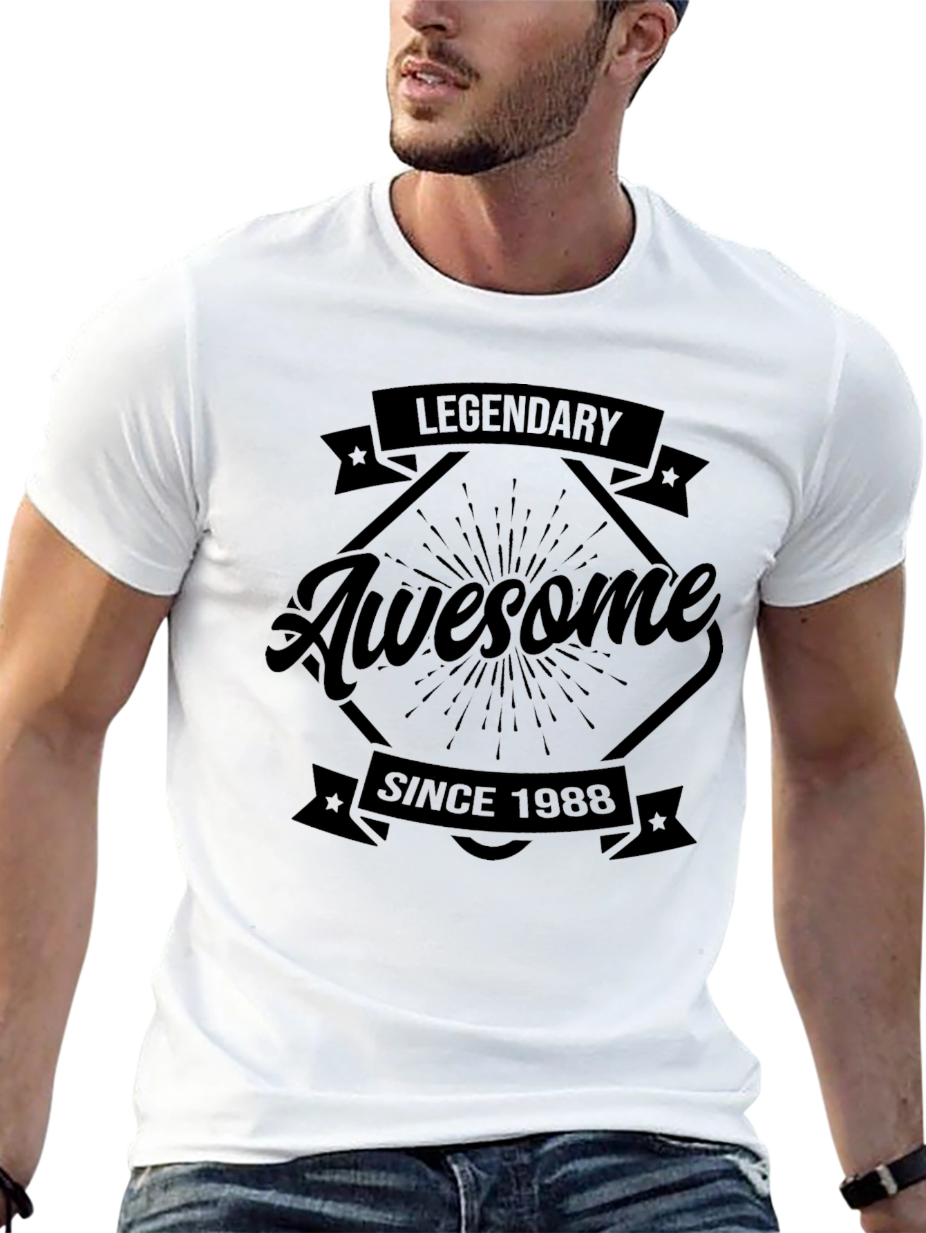 Black Legendary Awesome Since 1988 Black T-Shirt view 13
