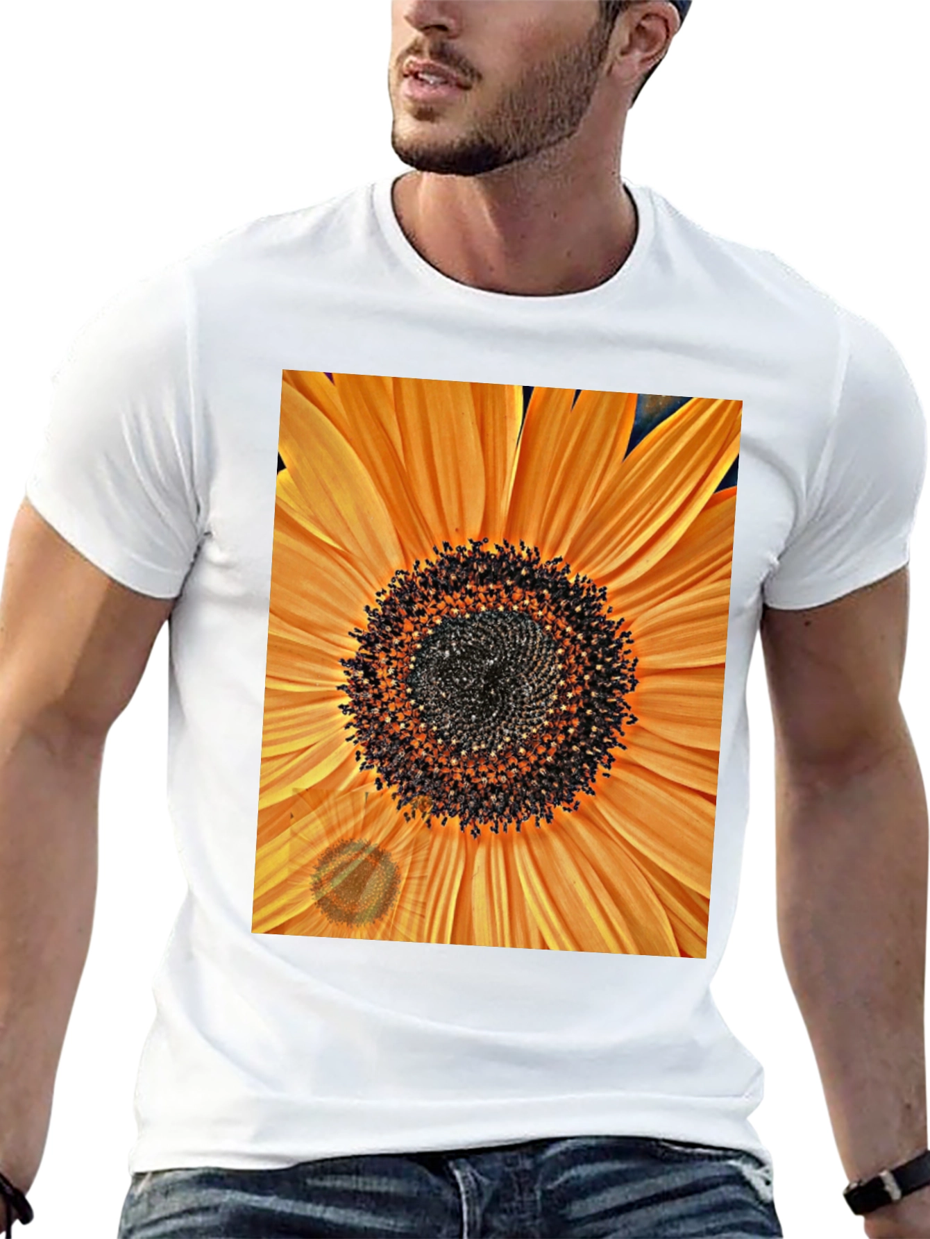 Black Sunflower Graphic Tee - Bold Floral Design view 13
