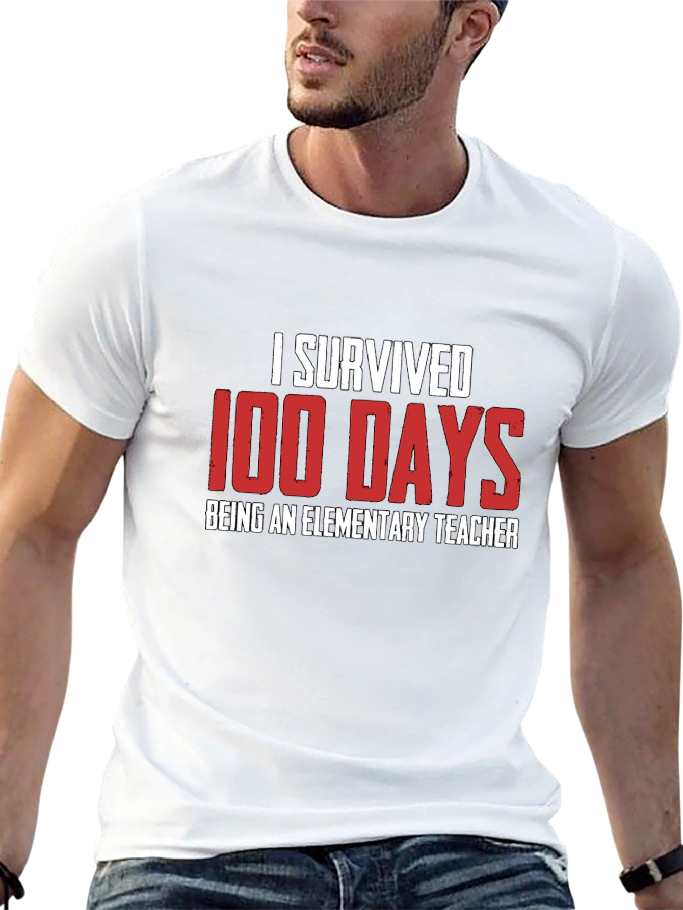 Black I Survived 100 Days Teacher Black T-Shirt view 13