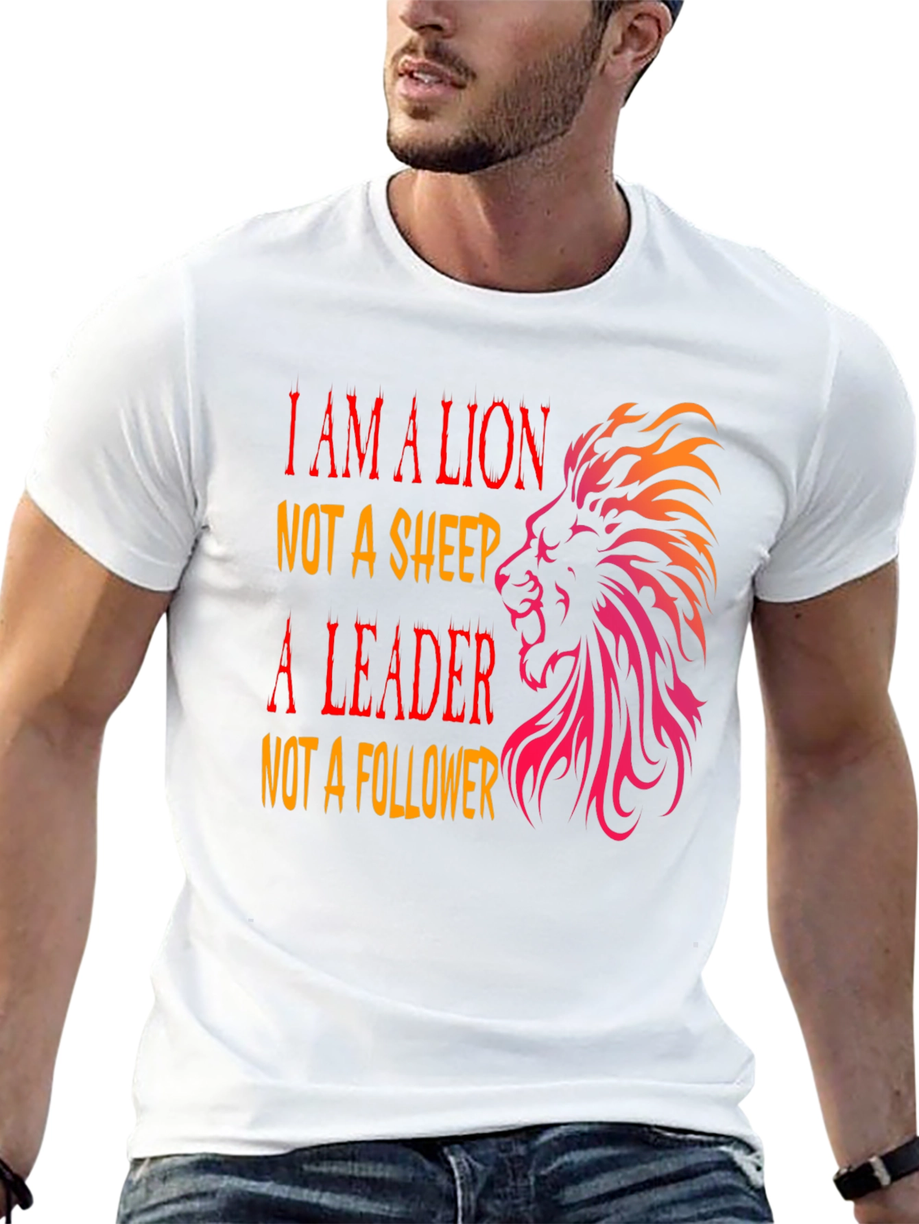 Black Lion Leader Graphic Tee - I AM A LION Black T-Shirt view 13