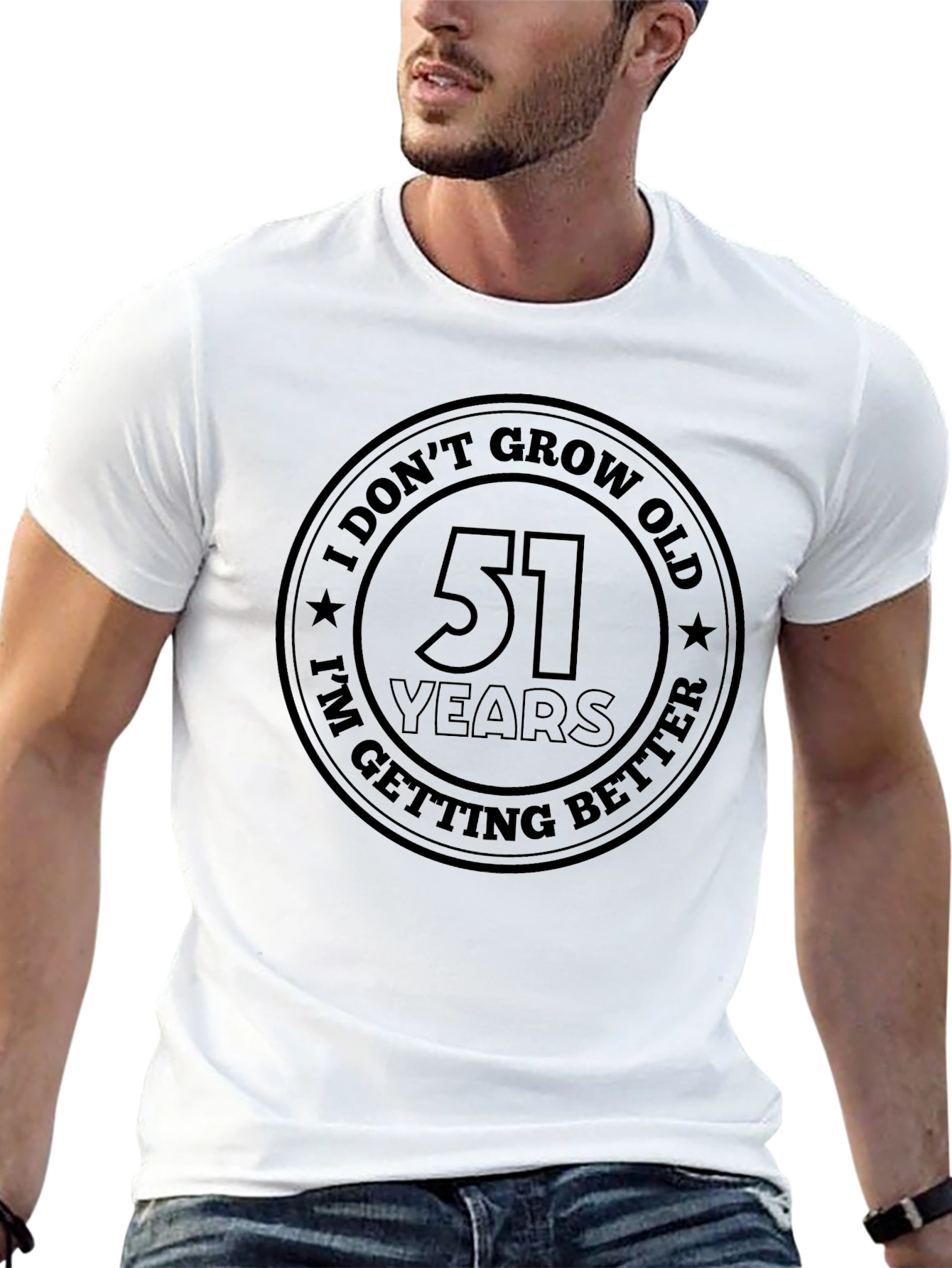 Black 51 Years Better T-Shirt - Birthday Gift view 13