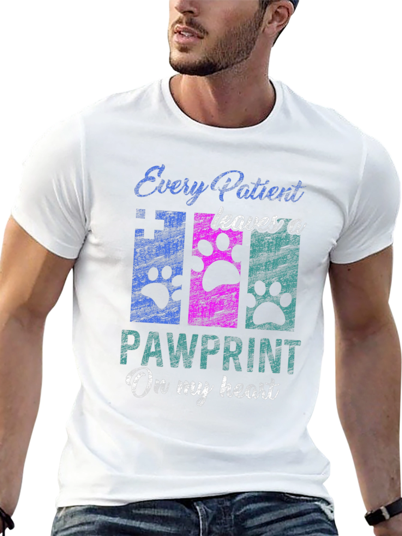 Black Pawprint Heart T-Shirt - Veterinary Love! view 13