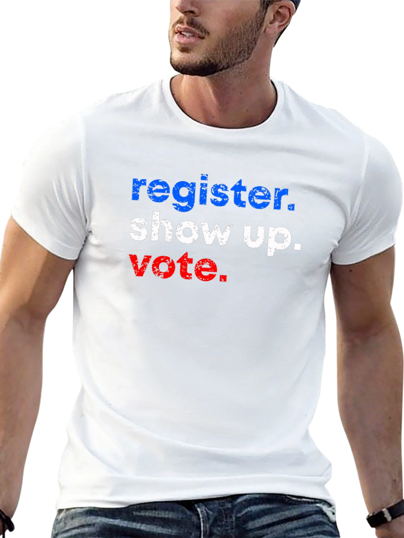 Black Register Show Up Vote Graphic T-Shirt view 13