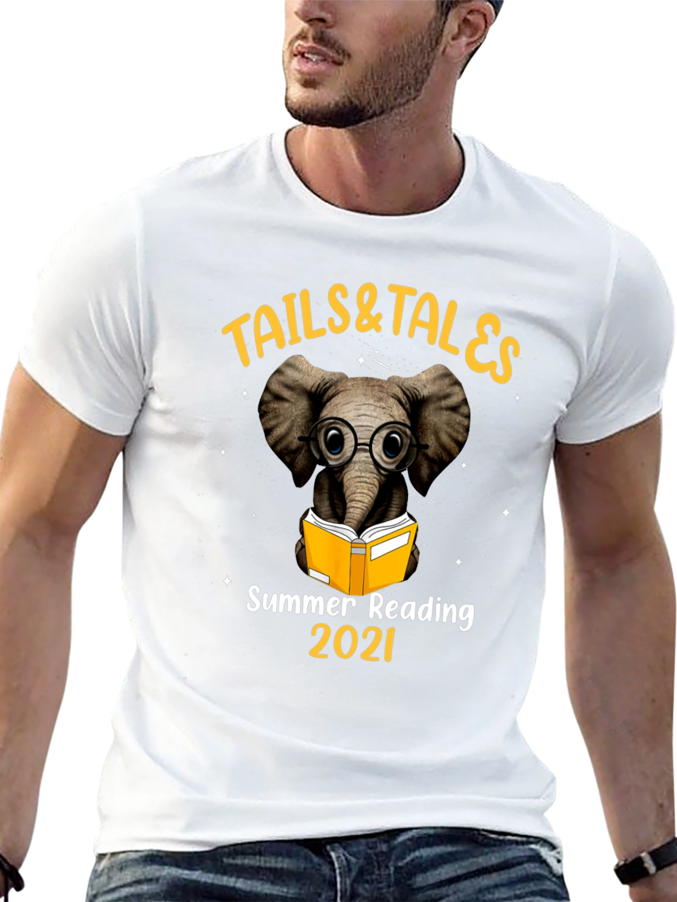 Black Tails & Tales Summer Reading 2021 Elephant T-Shirt view 13