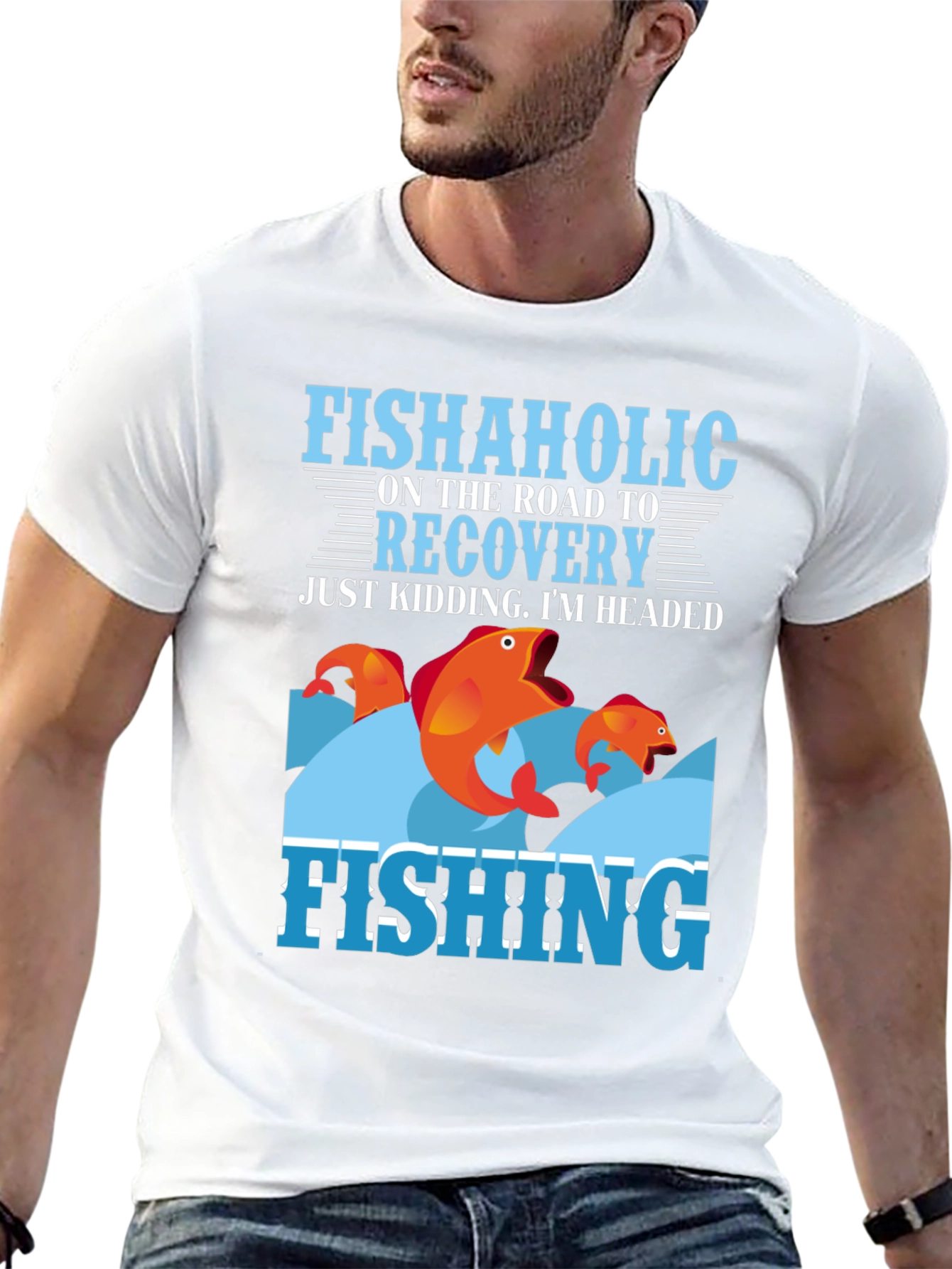 Black Fishaholic Fishing T-Shirt - Funny Fishing Tee view 13