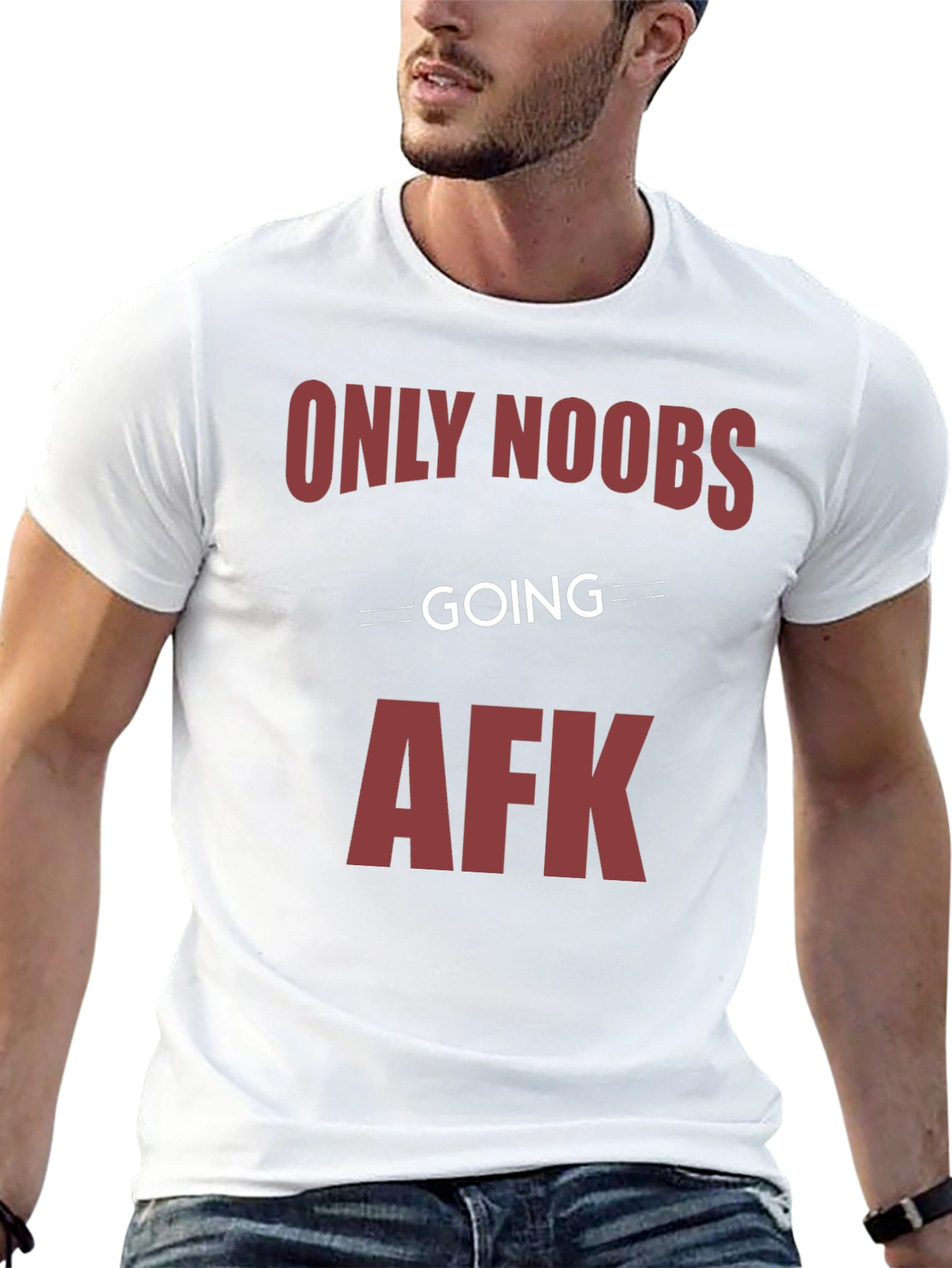 Black Only Noobs Going AFK Graphic Tee - Gamer Style view 13
